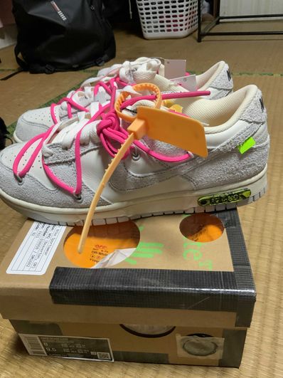 Off-White × Nike Dunk Low "Sail/Neutral Gray/Hyper Pink"