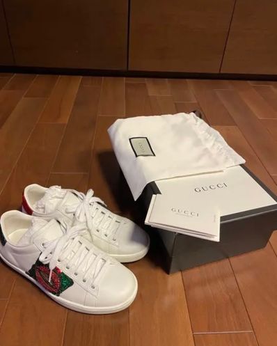 GUCCI Women's Ace With Embroidery Sneaker "White"