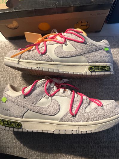 Off-White × Nike Dunk Low "Sail/Neutral Gray/Hyper Pink"