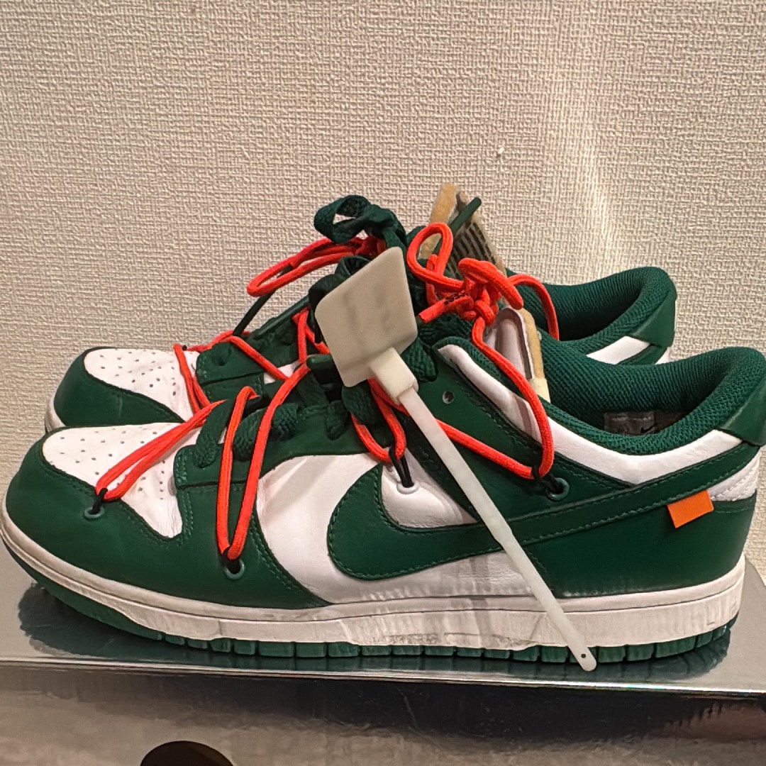 Off-White × Nike Dunk Low "White/Pine Green"