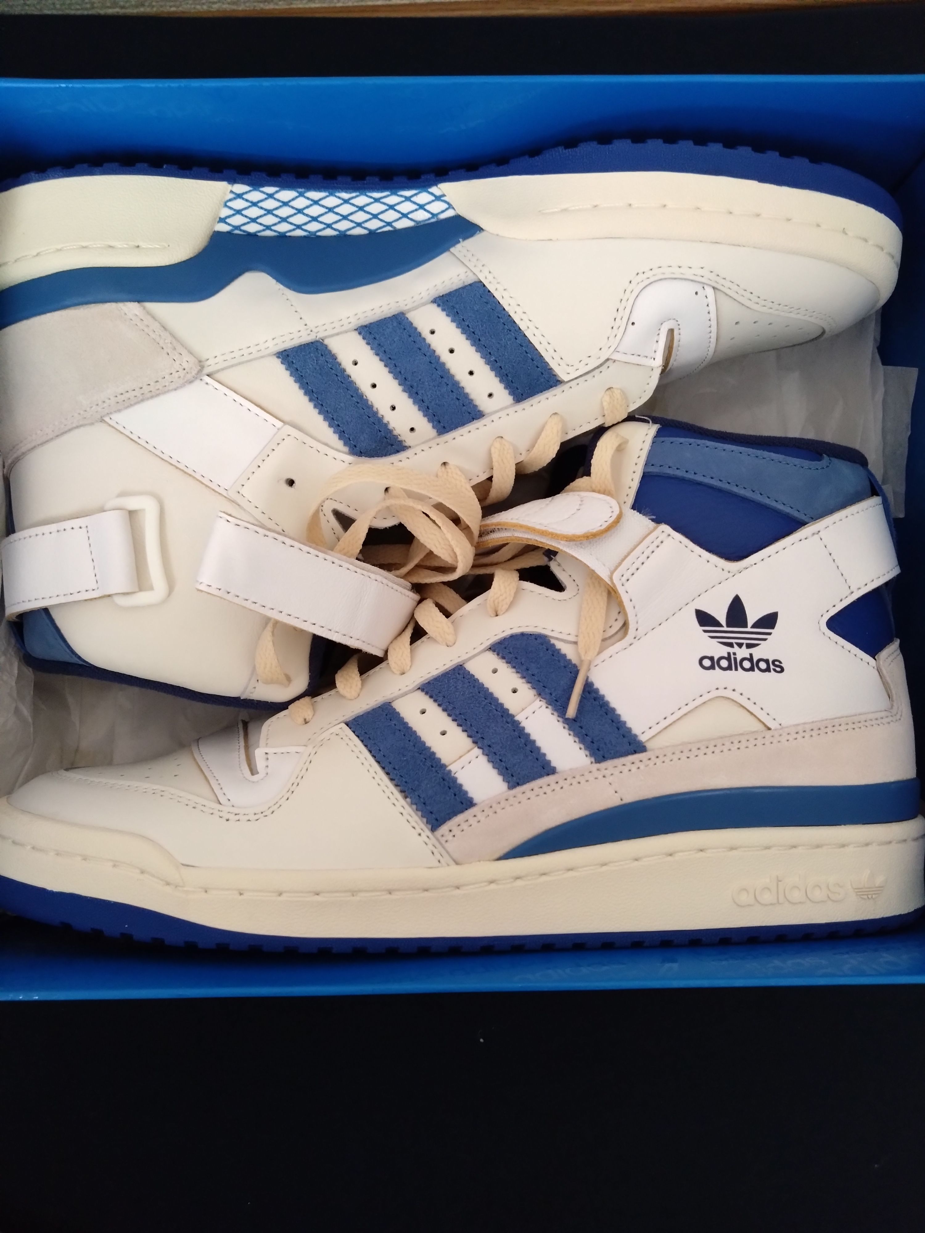 adidas Forum 84 High Blue Thread "Off White-Bright Blue/Footwear White"