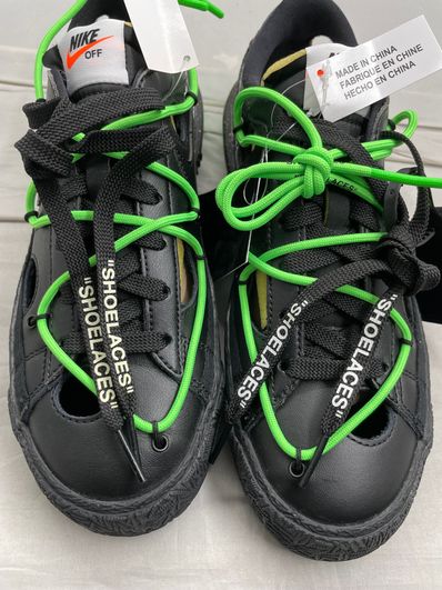 Off-White × Nike Blazer Low "Black and Electro Green"