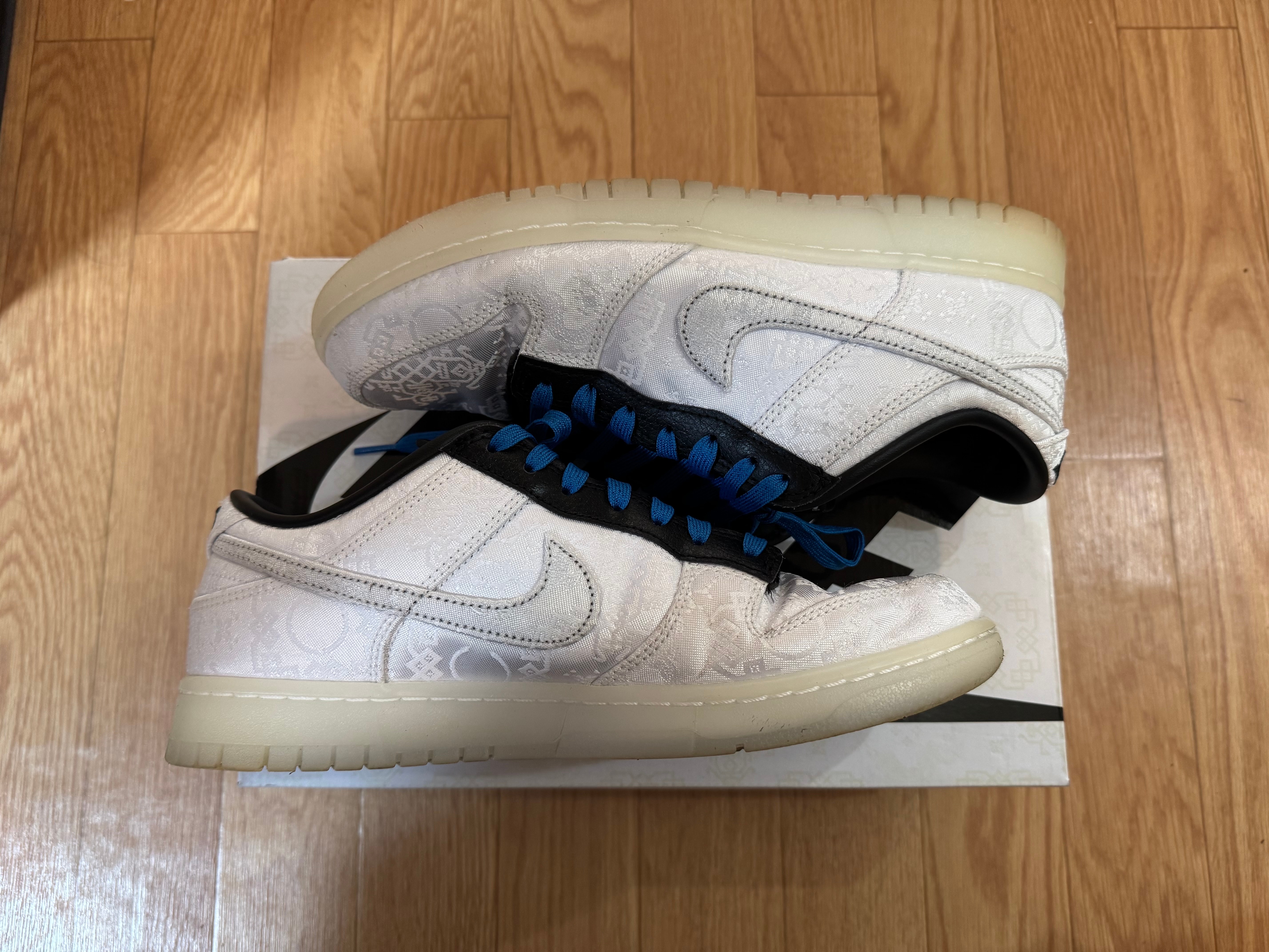 CLOT × Fragment × Nike Dunk Low "Black and White"