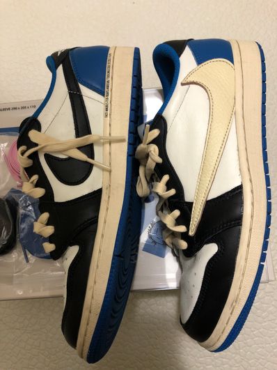 Travis Scott × fragment design × Nike Air Jordan 1 Low OG SP "Military Blue"