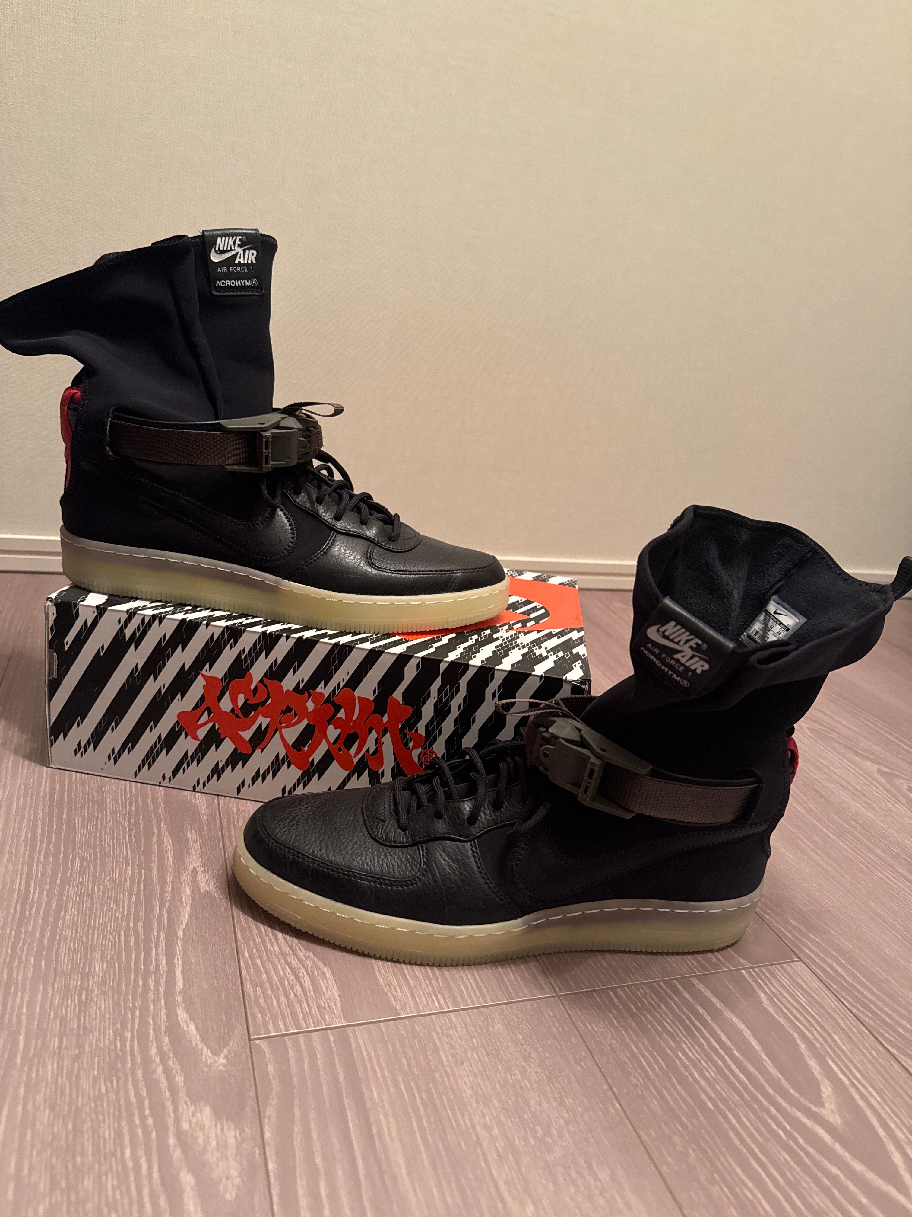 ACRONYM × Nike Air Force 1 Downtown Hi SP "Black/Bright Crimson"