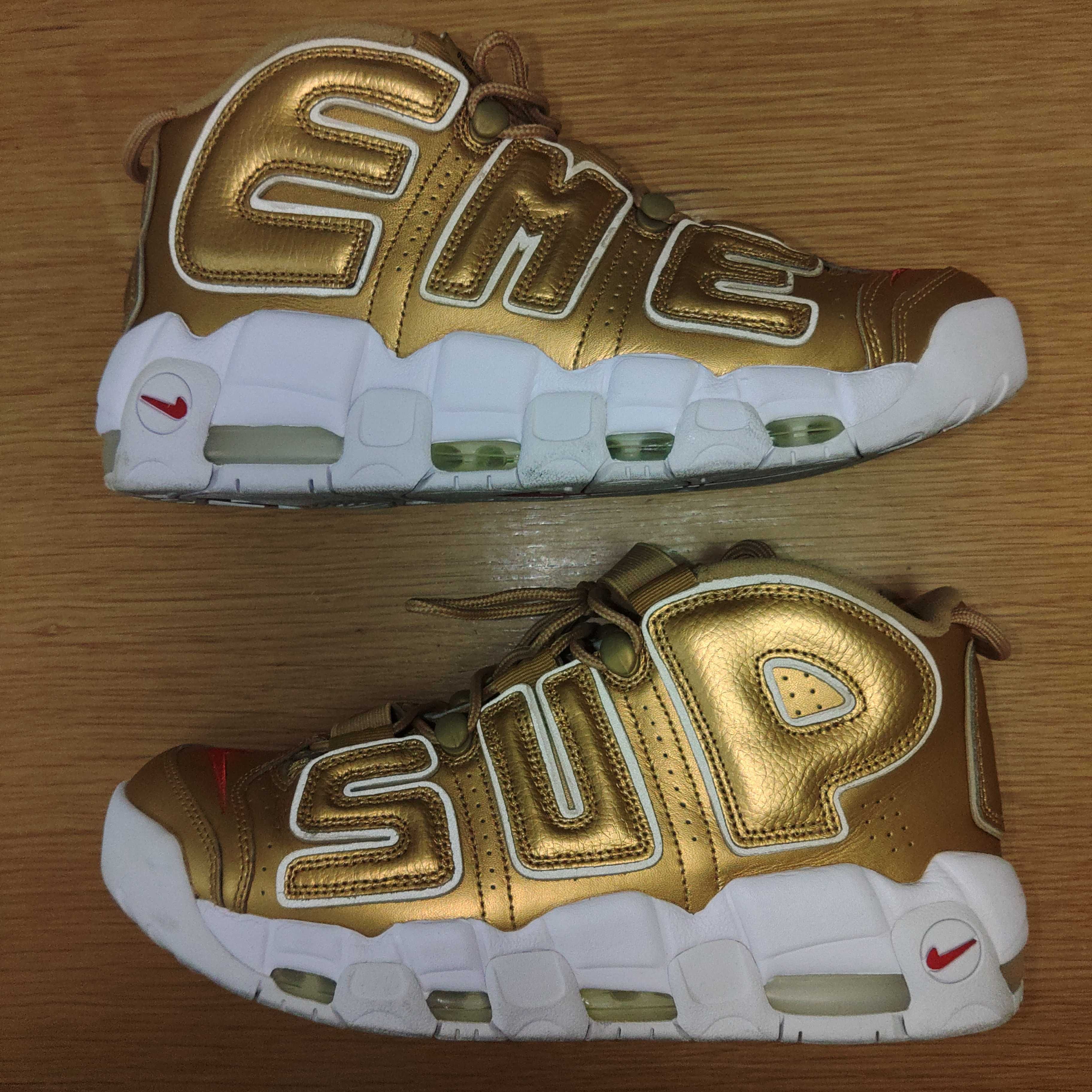 Supreme × Nike Air More Uptempo "Metallic Gold"