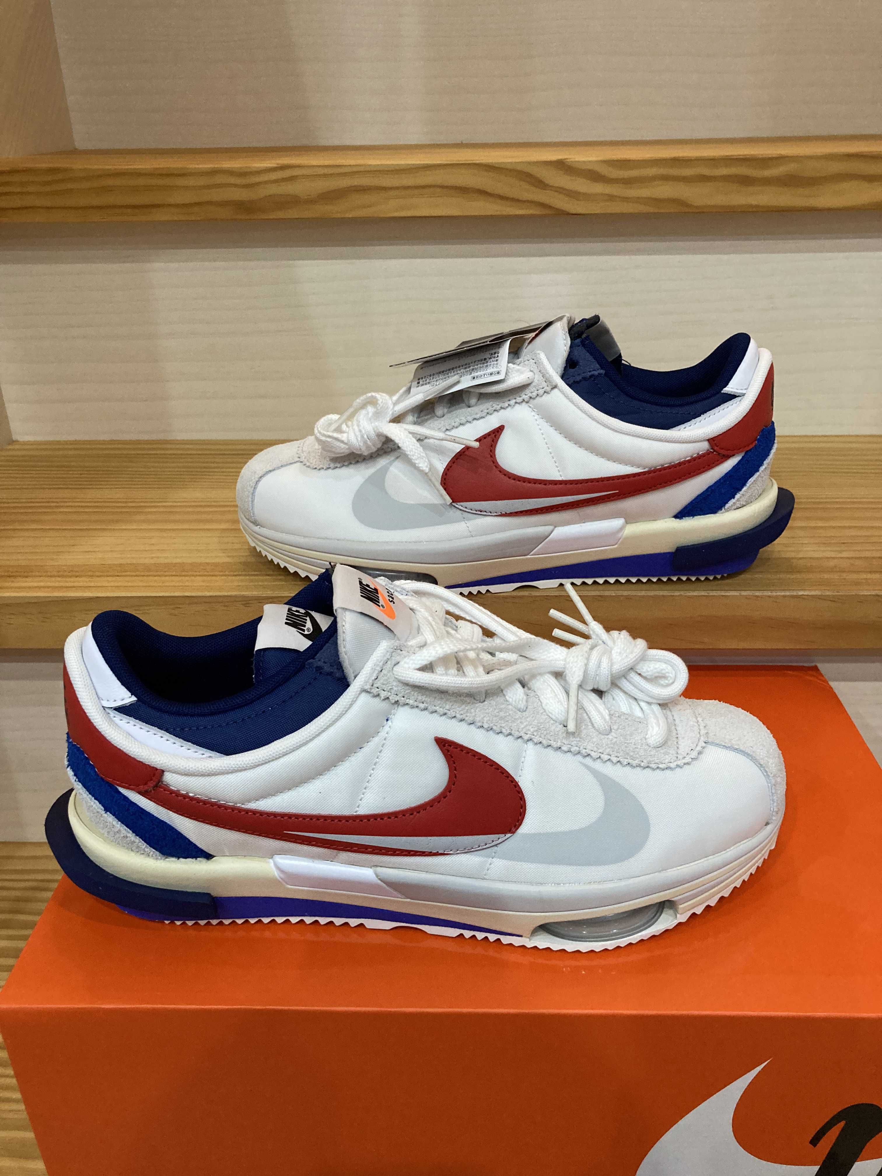 sacai × Nike Zoom Cortez "White and University Red"
