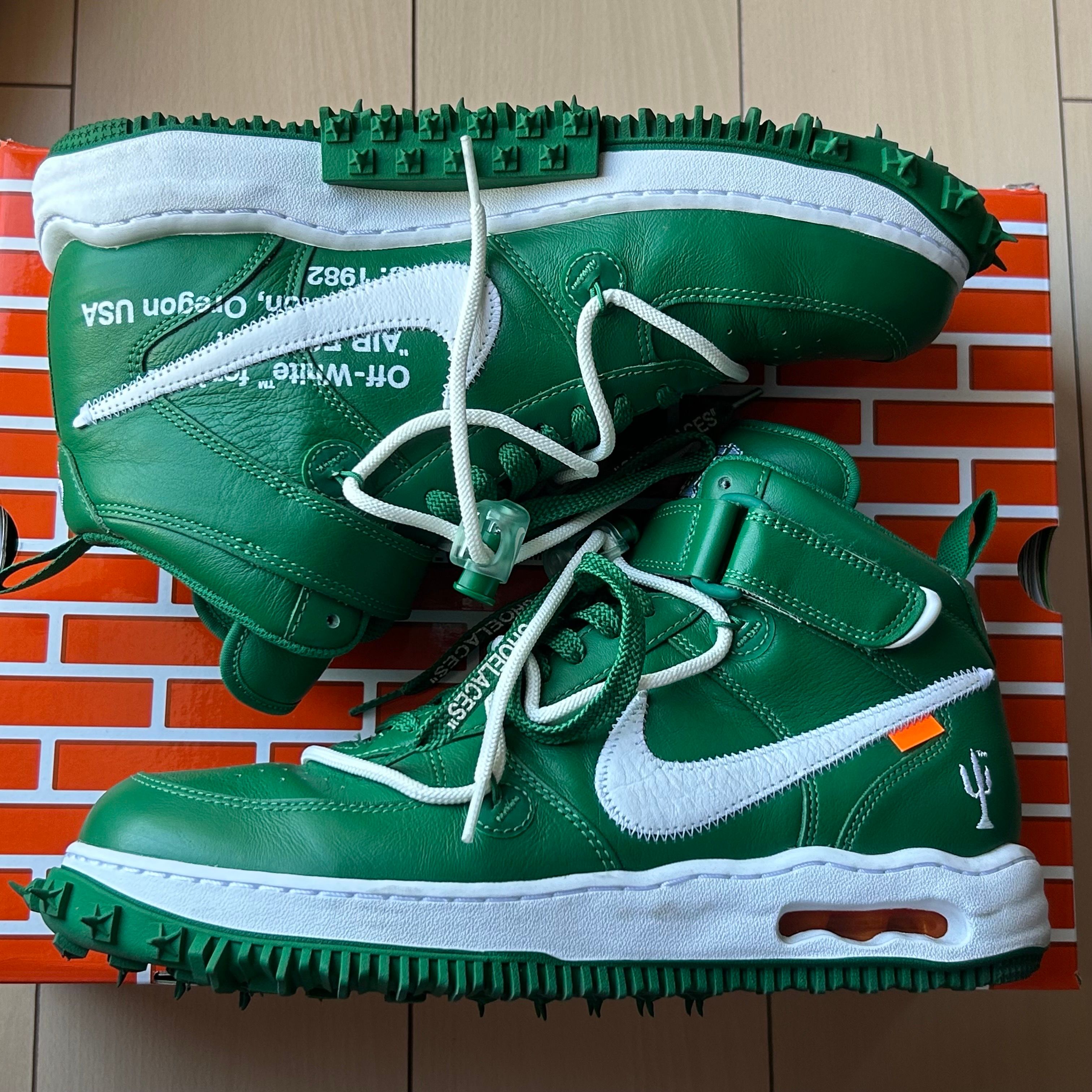 Off-White × Nike Air Force 1 Mid SP LTHR "Pine Green"