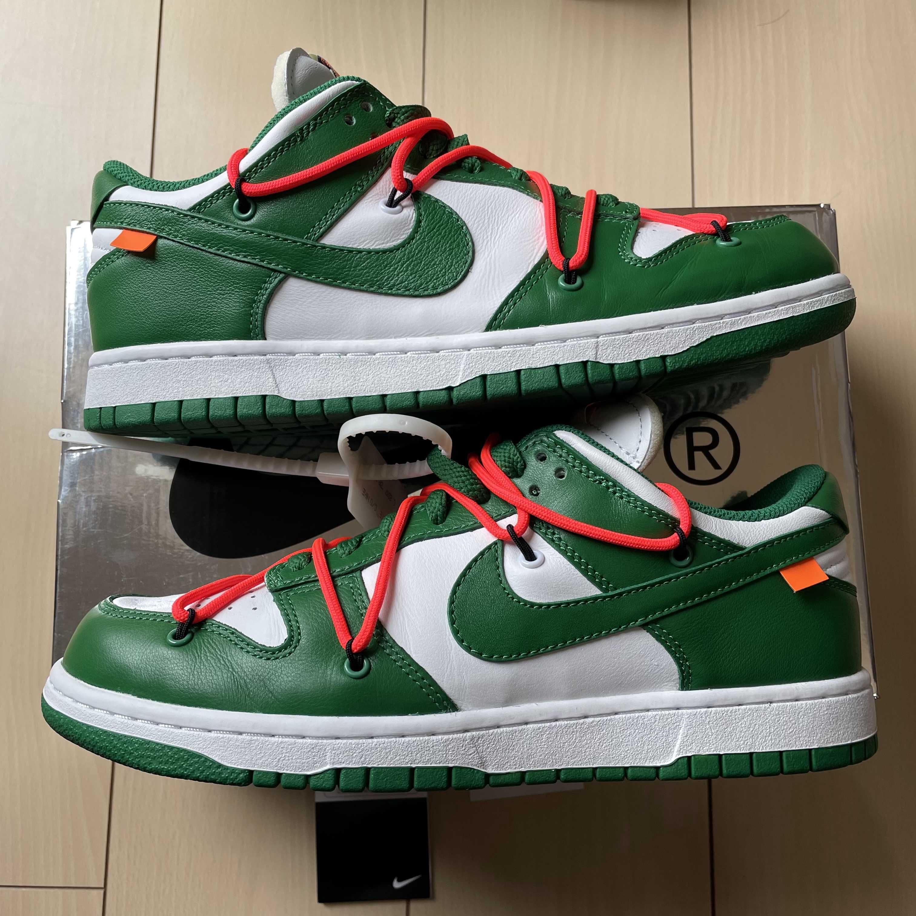 Off-White × Nike Dunk Low "White/Pine Green"