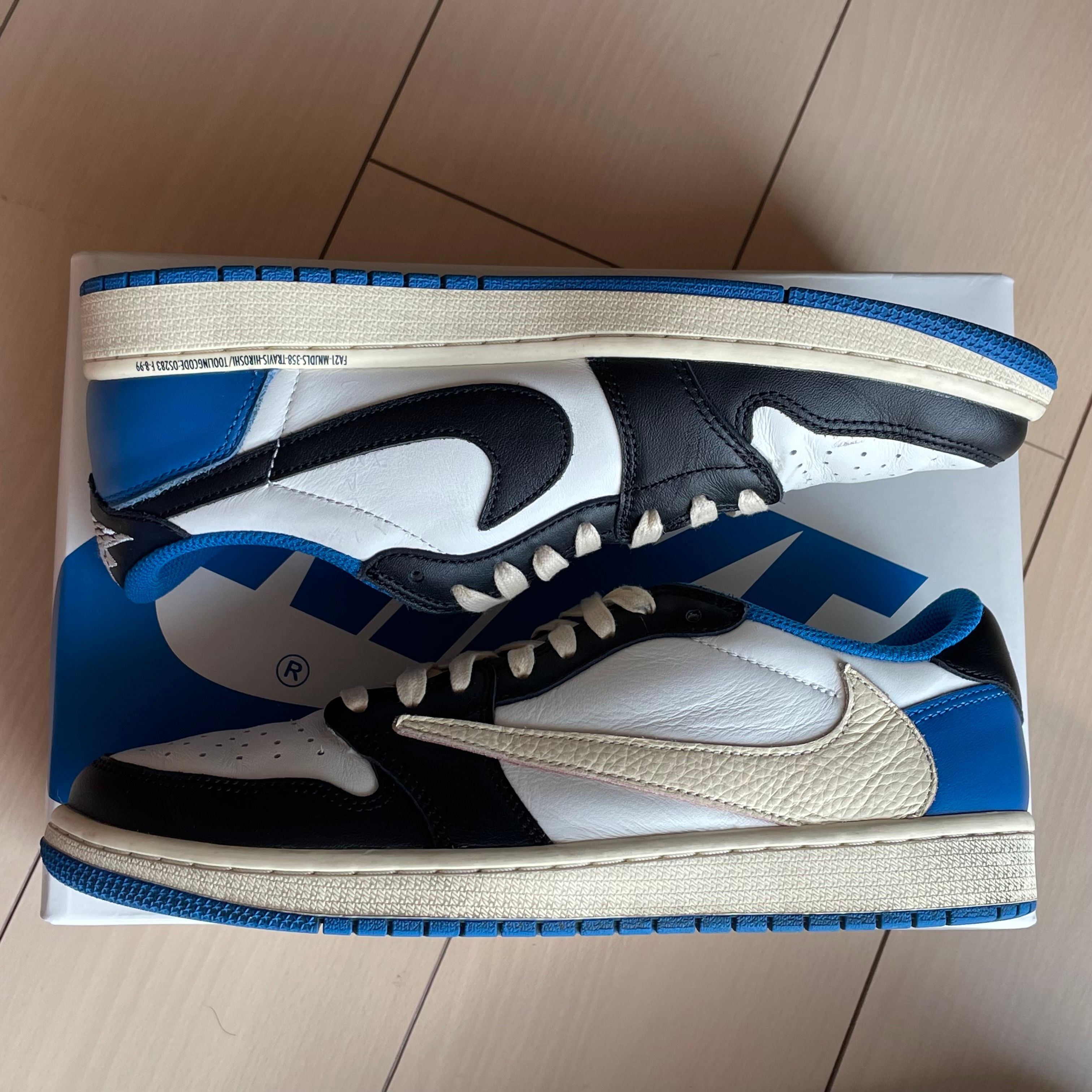Travis Scott × fragment design × Nike Air Jordan 1 Low OG SP "Military Blue"