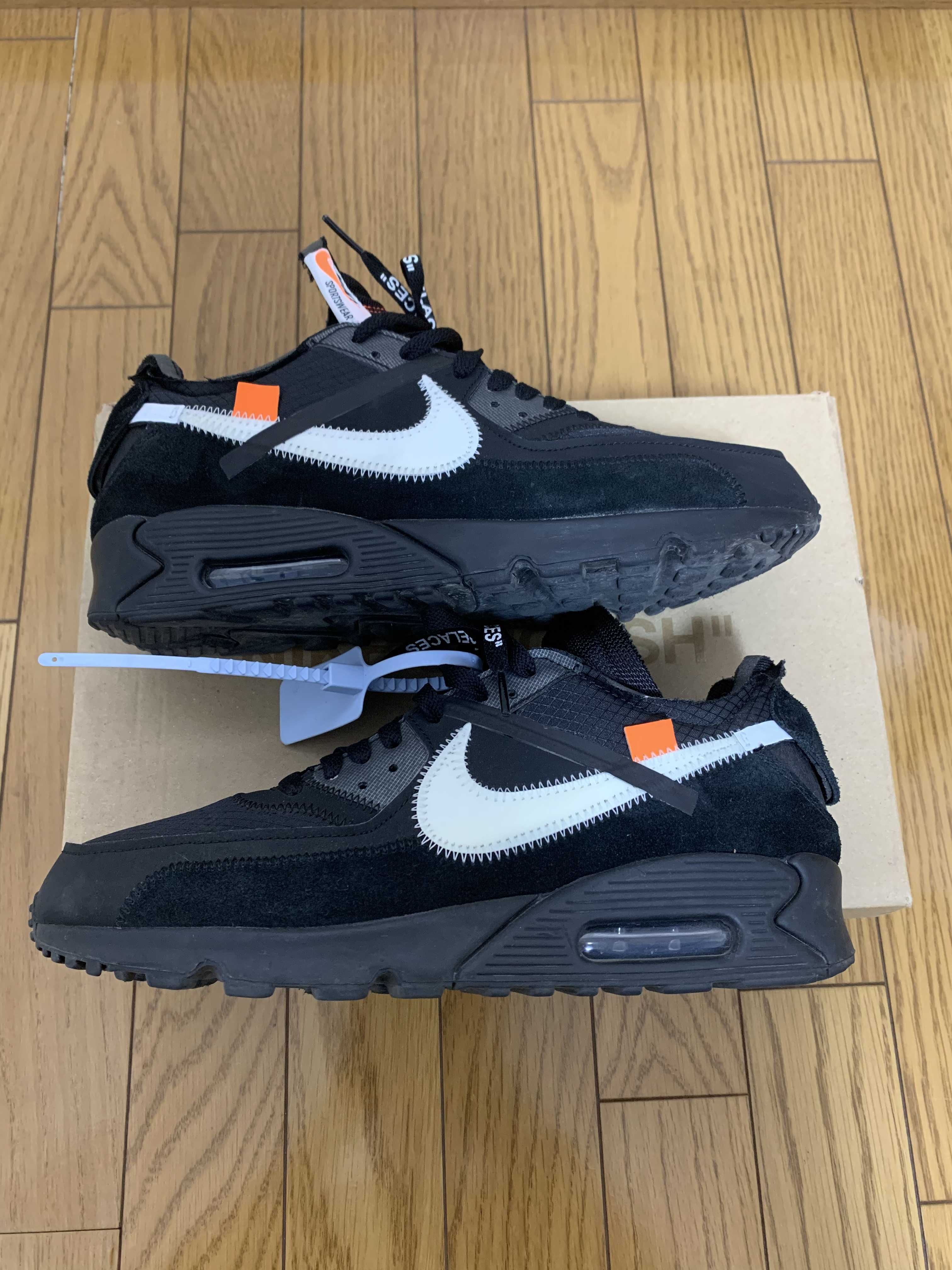 Off-White × Nike Air Max 90 "Black/Black-Cone-White"
