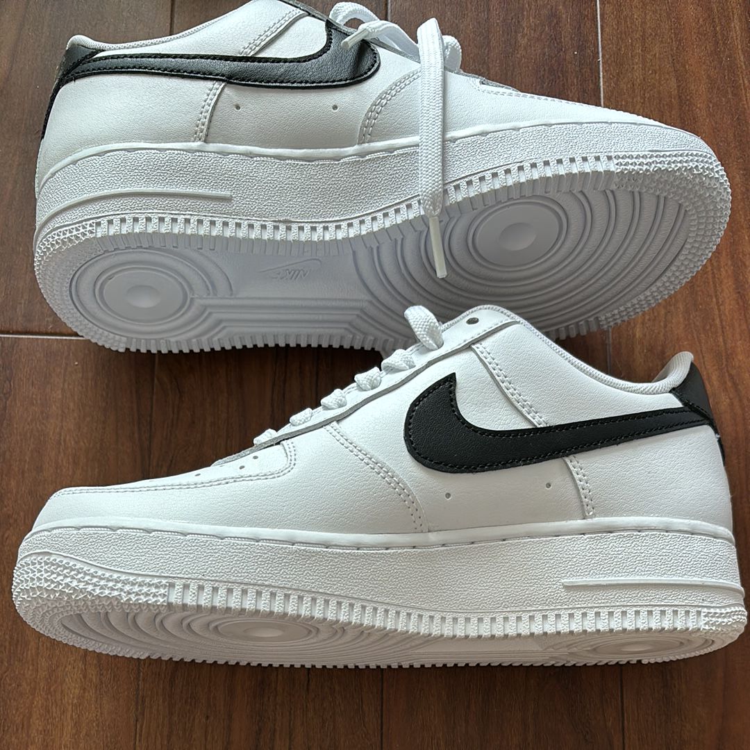 Nike Women's Air Force 1 Low 07 Essential "White/Black/Gold Mini Swoosh"