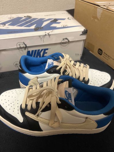 Travis Scott × fragment design × Nike Air Jordan 1 Low OG SP "Military Blue"