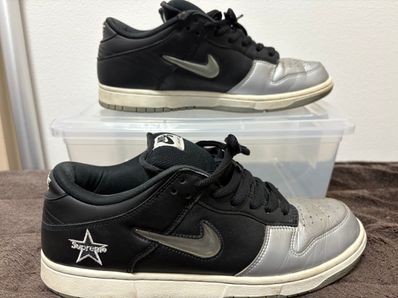 Supreme × Nike Dunk Low "Metallic Silver/Black"