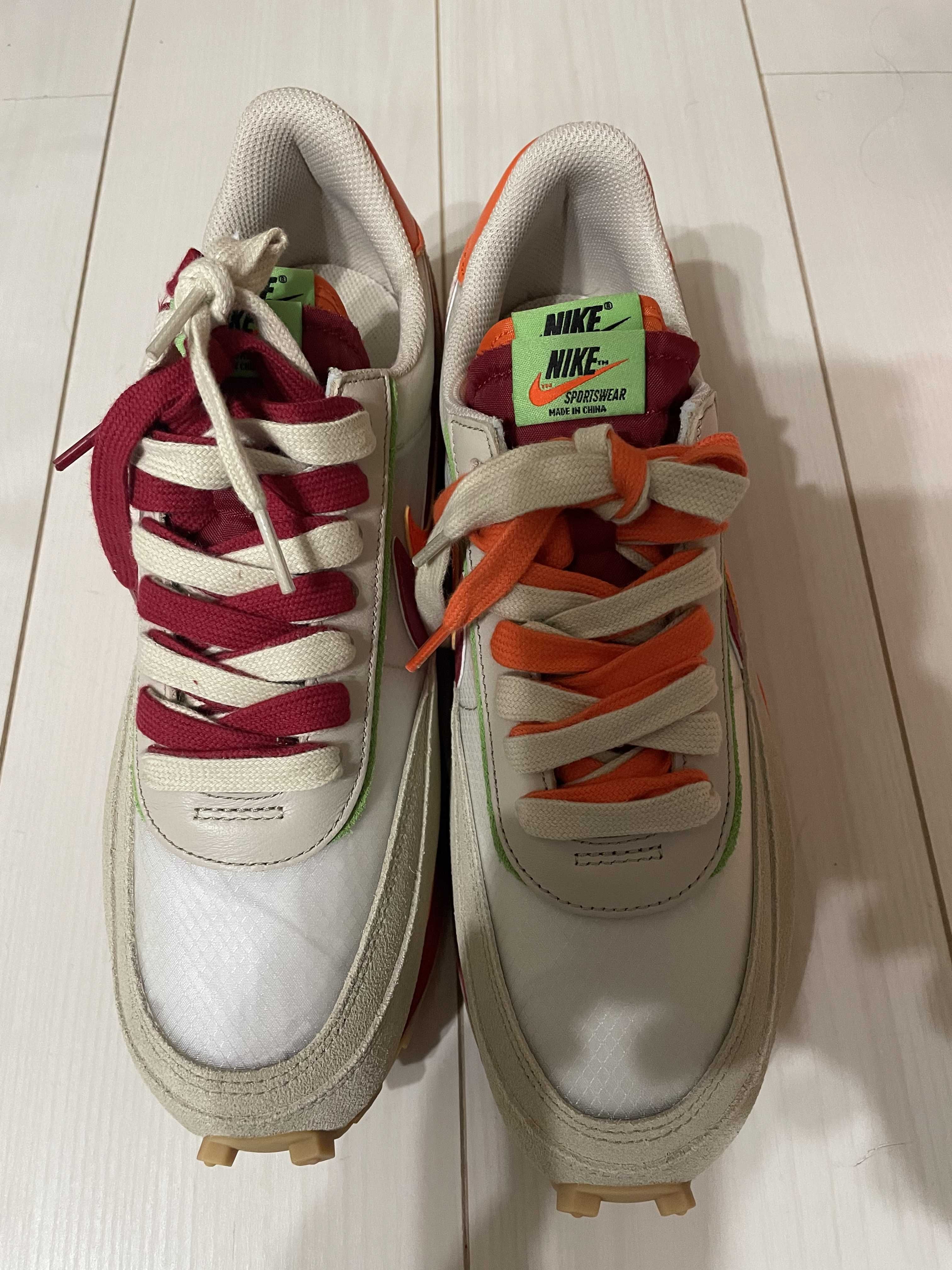 CLOT × Sacai × Nike LD Waffle "Orange Blaze"