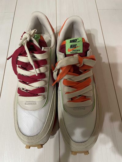 CLOT × Sacai × Nike LD Waffle "Orange Blaze"