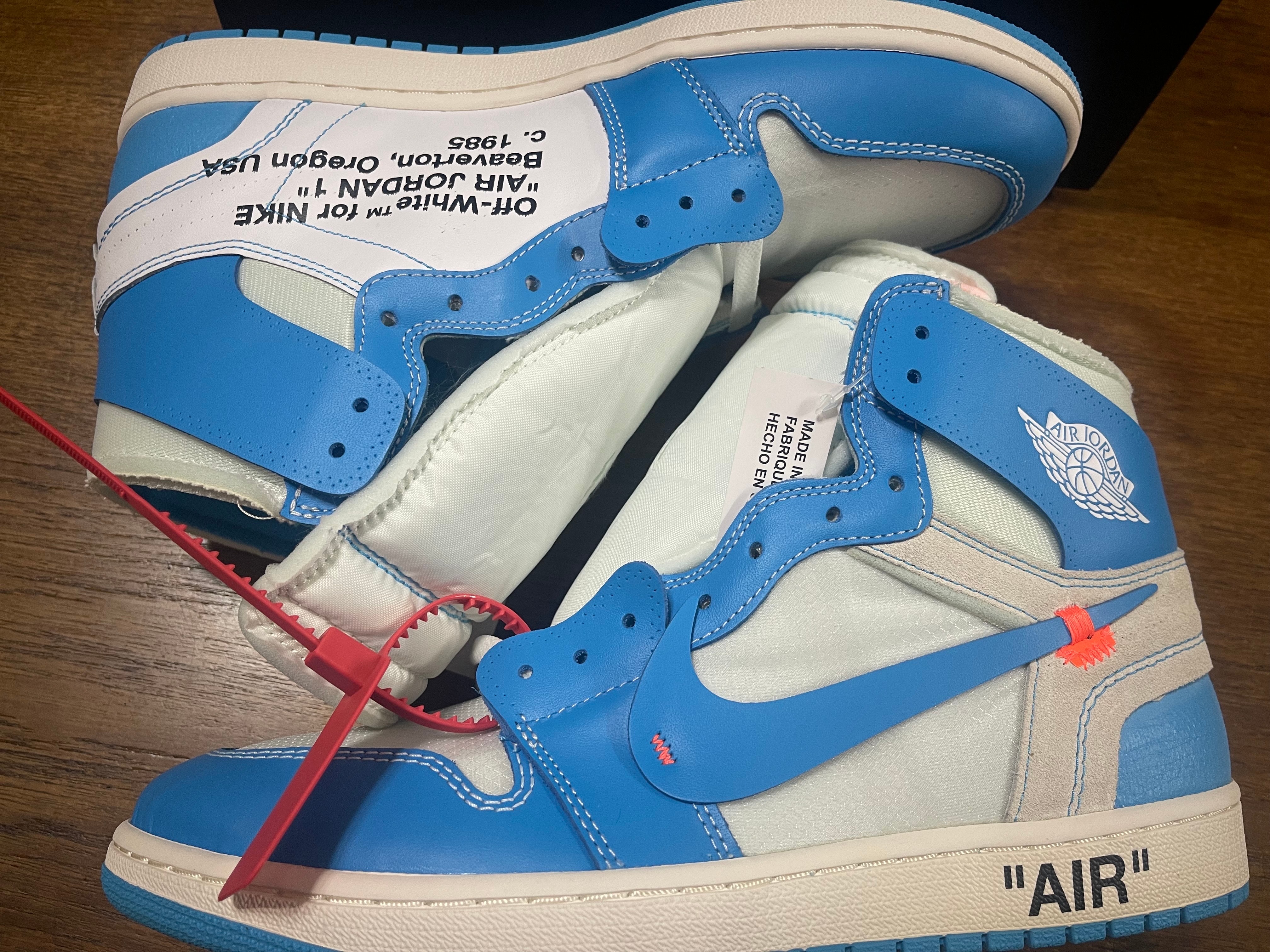 Off-White × Nike Air Jordan 1 High UNC "White/Dark Powder Blue"