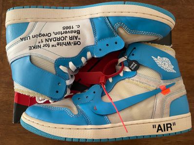 Off-White × Nike Air Jordan 1 High UNC "White/Dark Powder Blue"