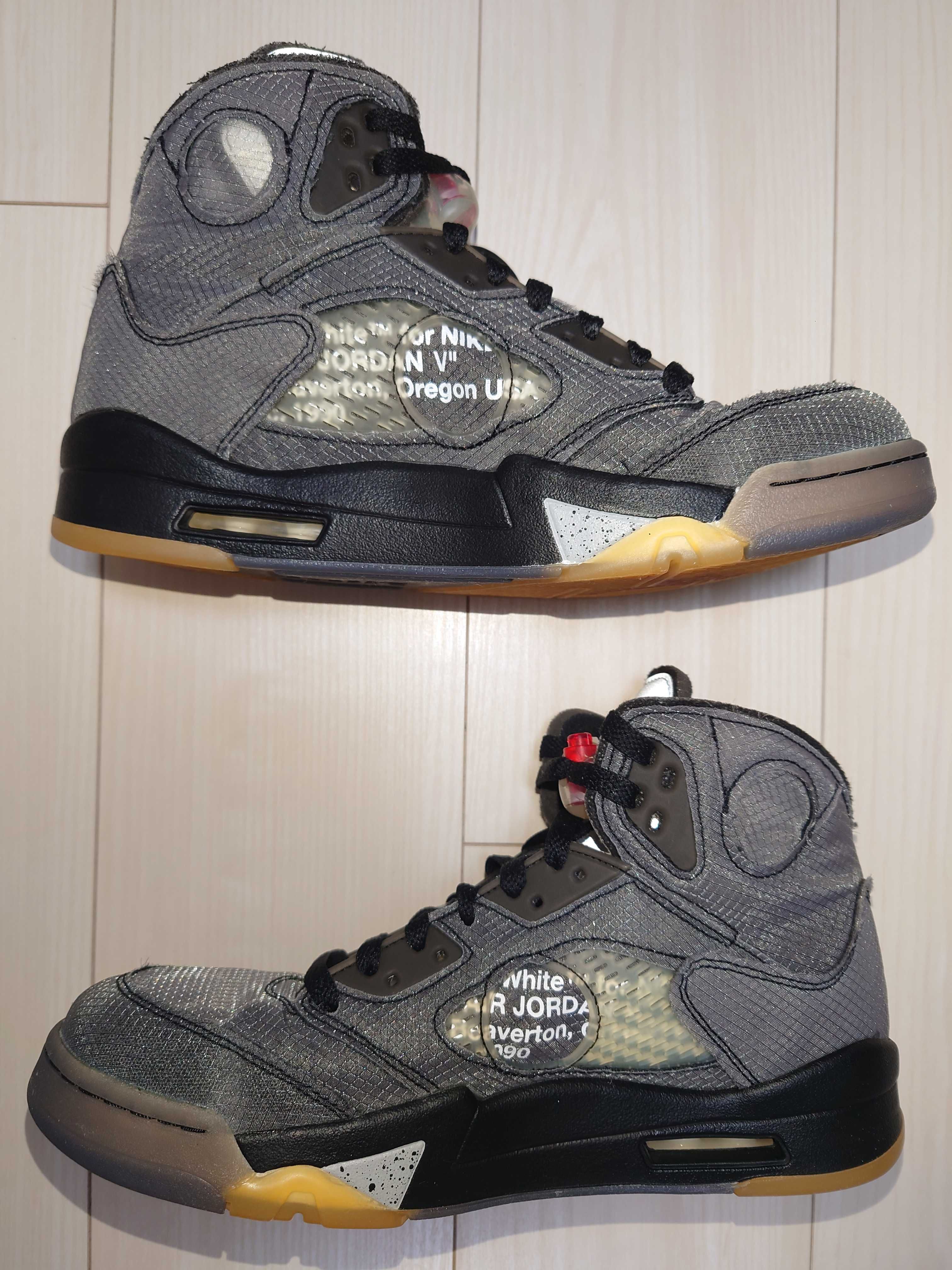 Off-White × Nike Air Jordan 5 "Black/Muslin/Fire Red"