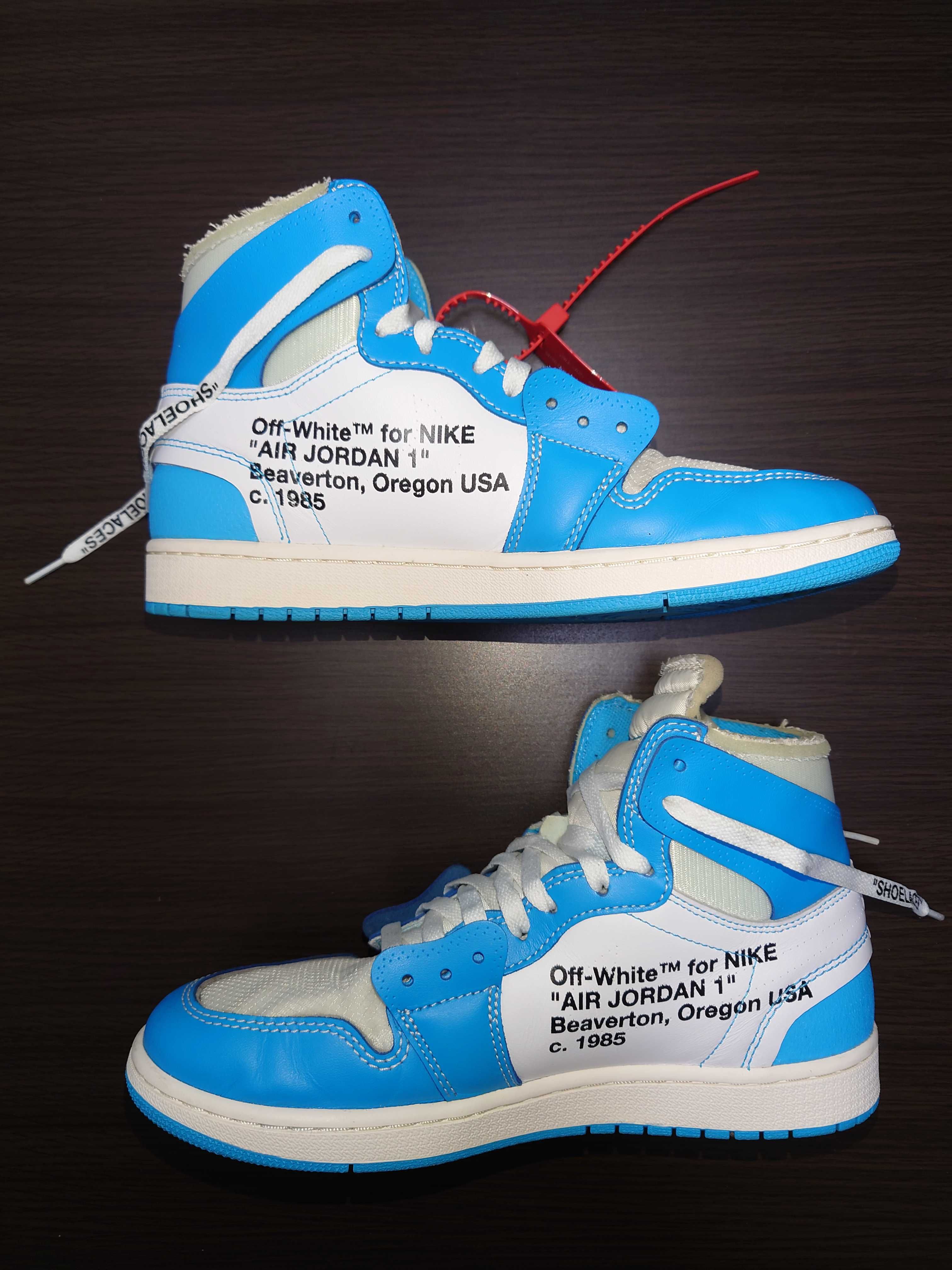 Off-White × Nike Air Jordan 1 High UNC "White/Dark Powder Blue"