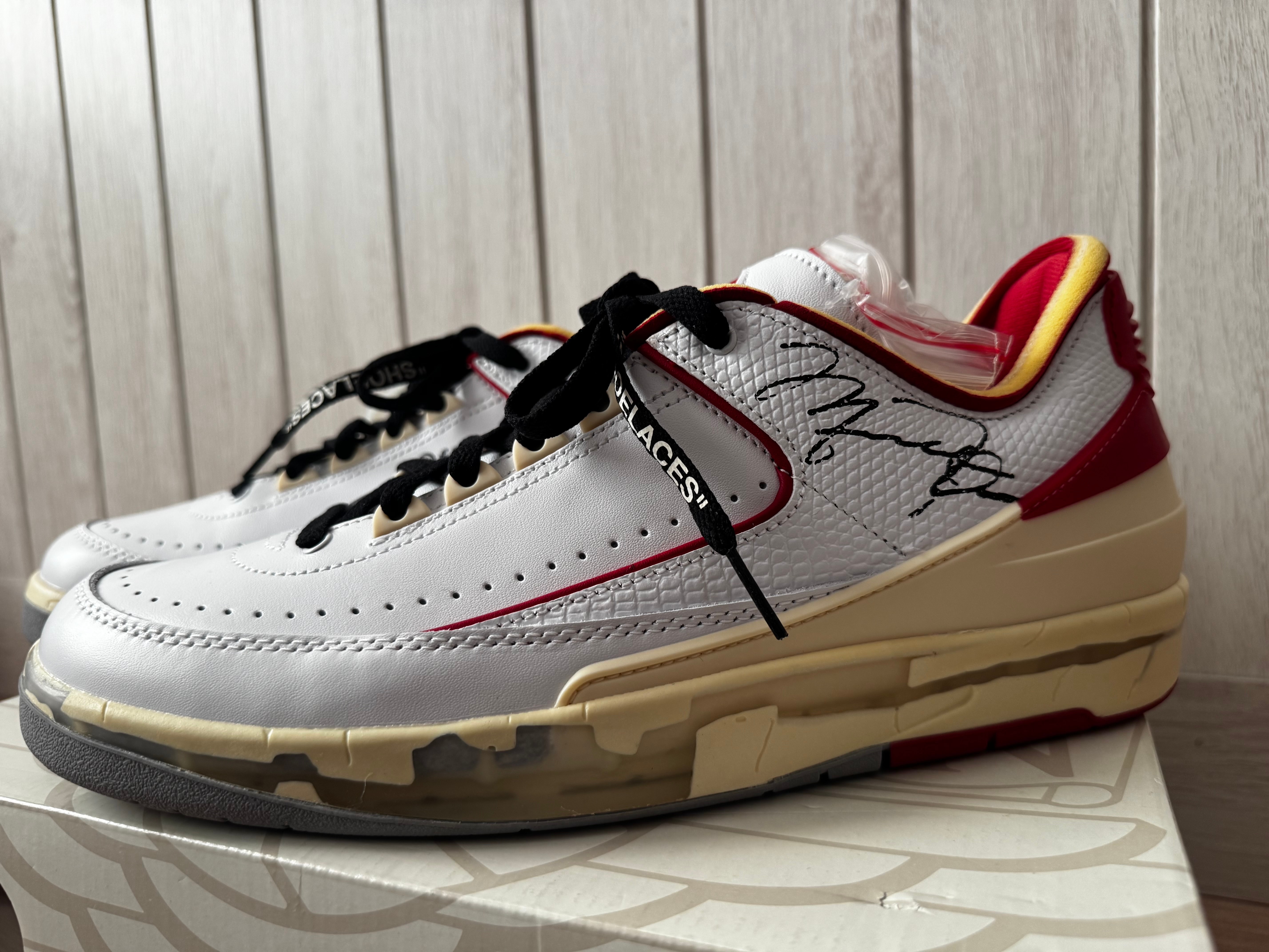 Off-White × Nike Air Jordan 2 Low "White and Varsity Red"
