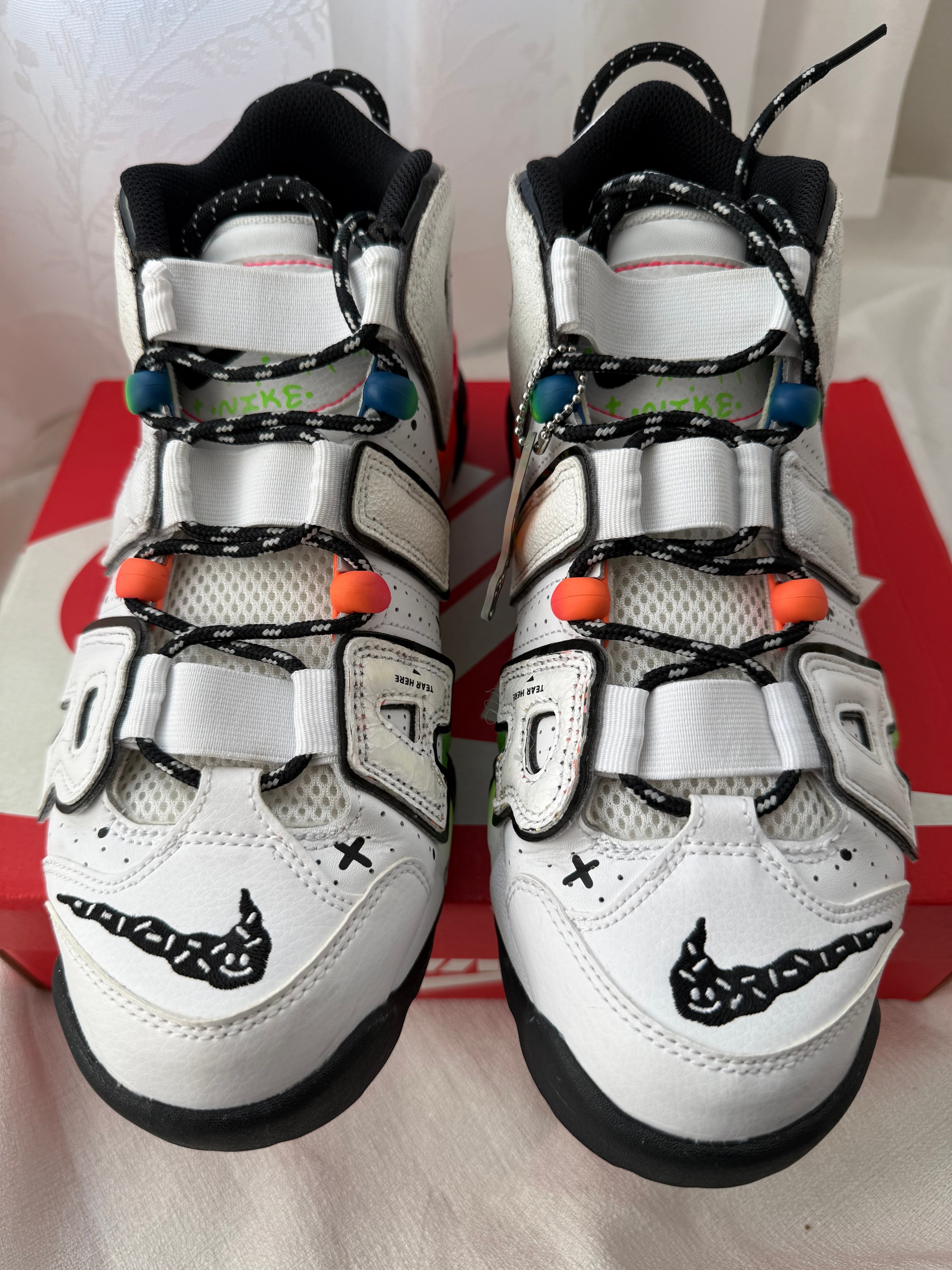 Nike Air More Uptempo 96 Ghost "White/Blue/Orange Green"