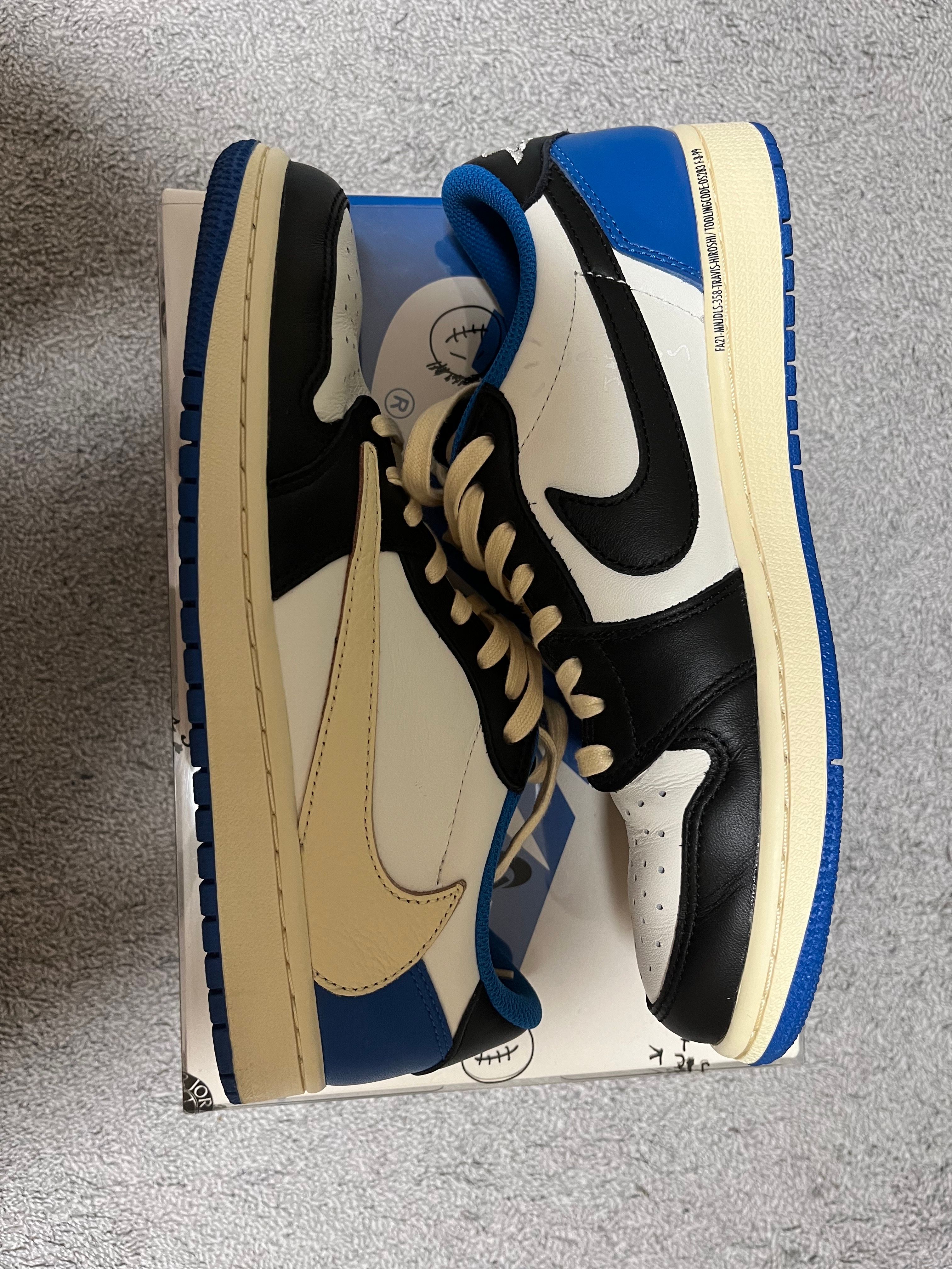 Travis Scott × fragment design × Nike Air Jordan 1 Low OG SP "Military Blue"