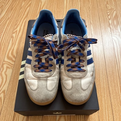 Wales Bonner × adidas Nylon Samba "Wonder Clay/Team Royal Blue/Wonder White"