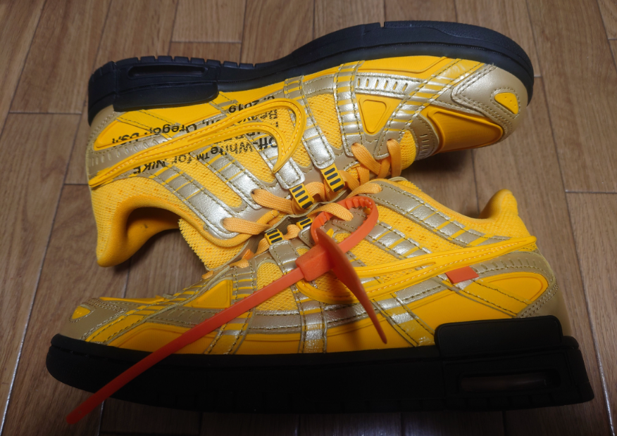 Off-White × Nike Air Rubber Dunk "University Gold"