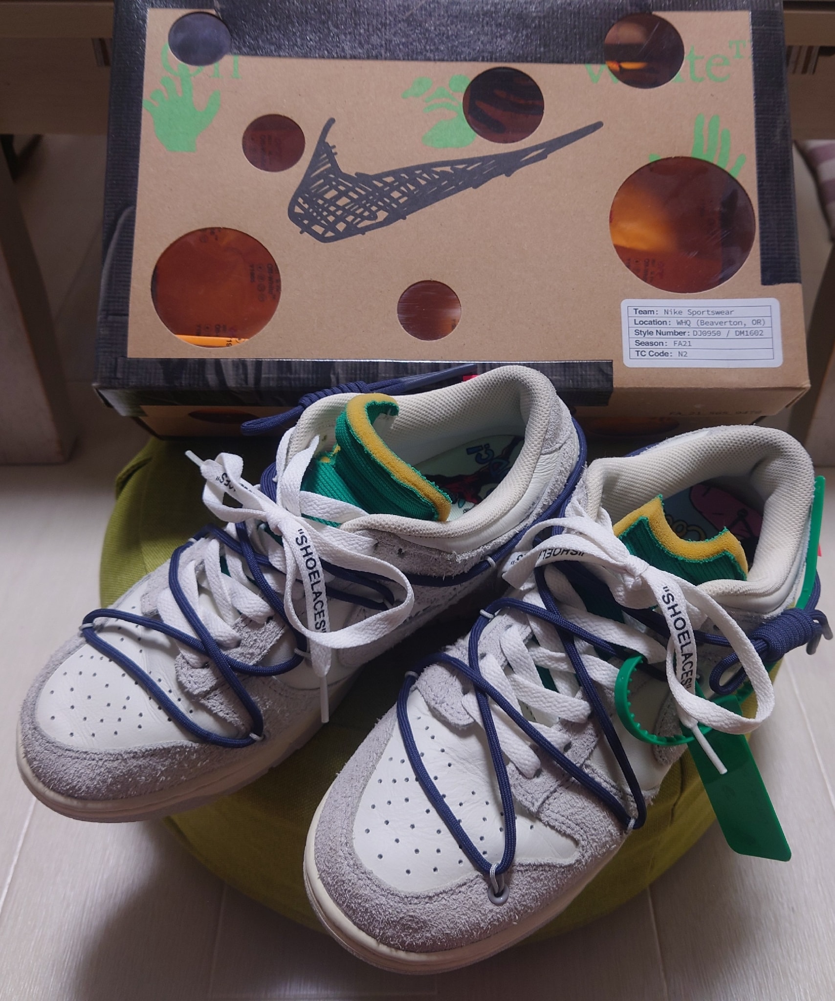 Off-White × Nike Dunk Low "Sail/Neutral Grey/Gridiron"