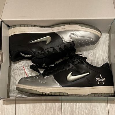 Supreme × Nike Dunk Low "Metallic Silver/Black"