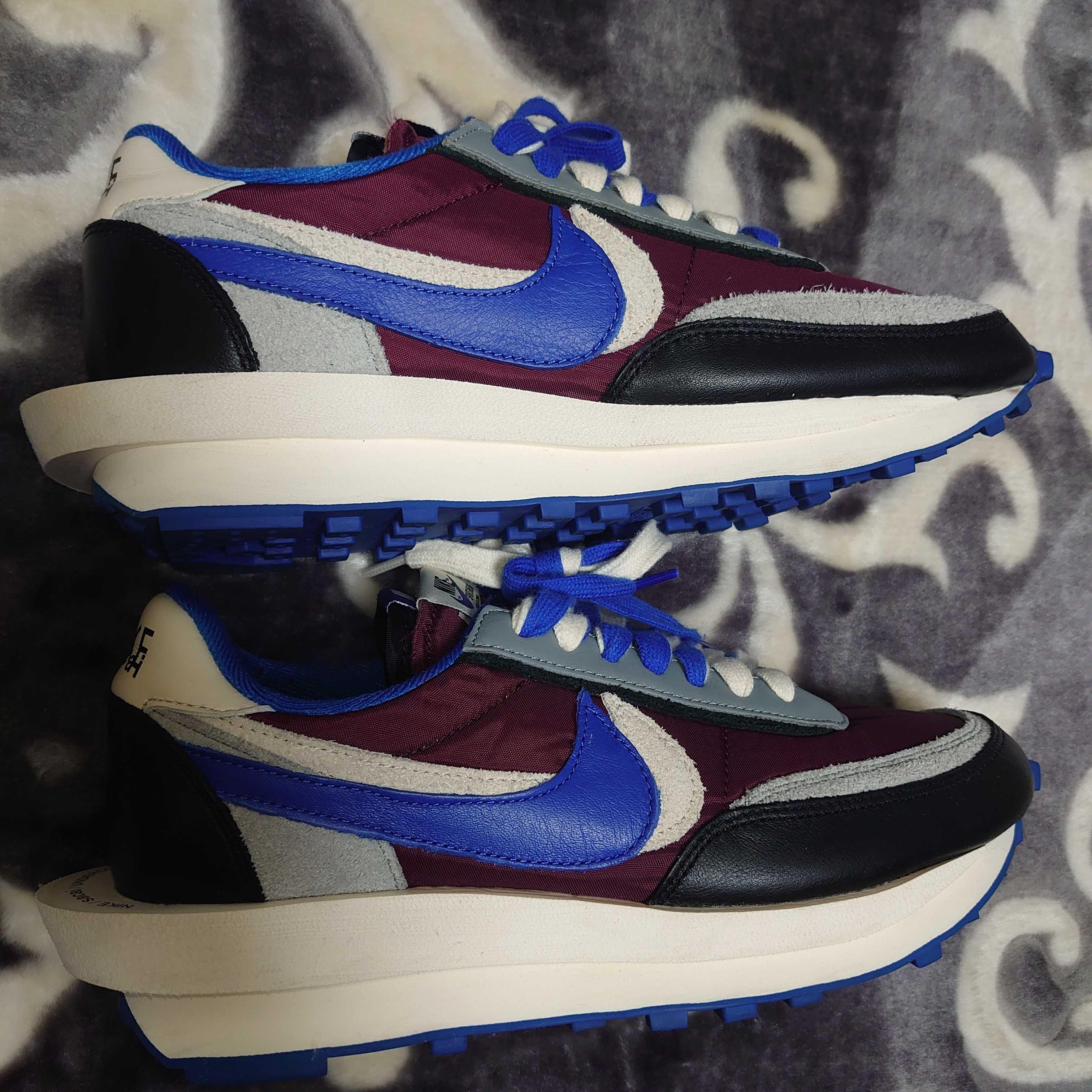 UNDERCOVER × sacai × Nike LD Waffle "Night Maroon/Pale Ivory-Ground Grey-Team Royal"
