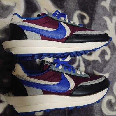 UNDERCOVER × sacai × Nike LD Waffle "Night Maroon/Pale Ivory-Ground Grey-Team Royal"