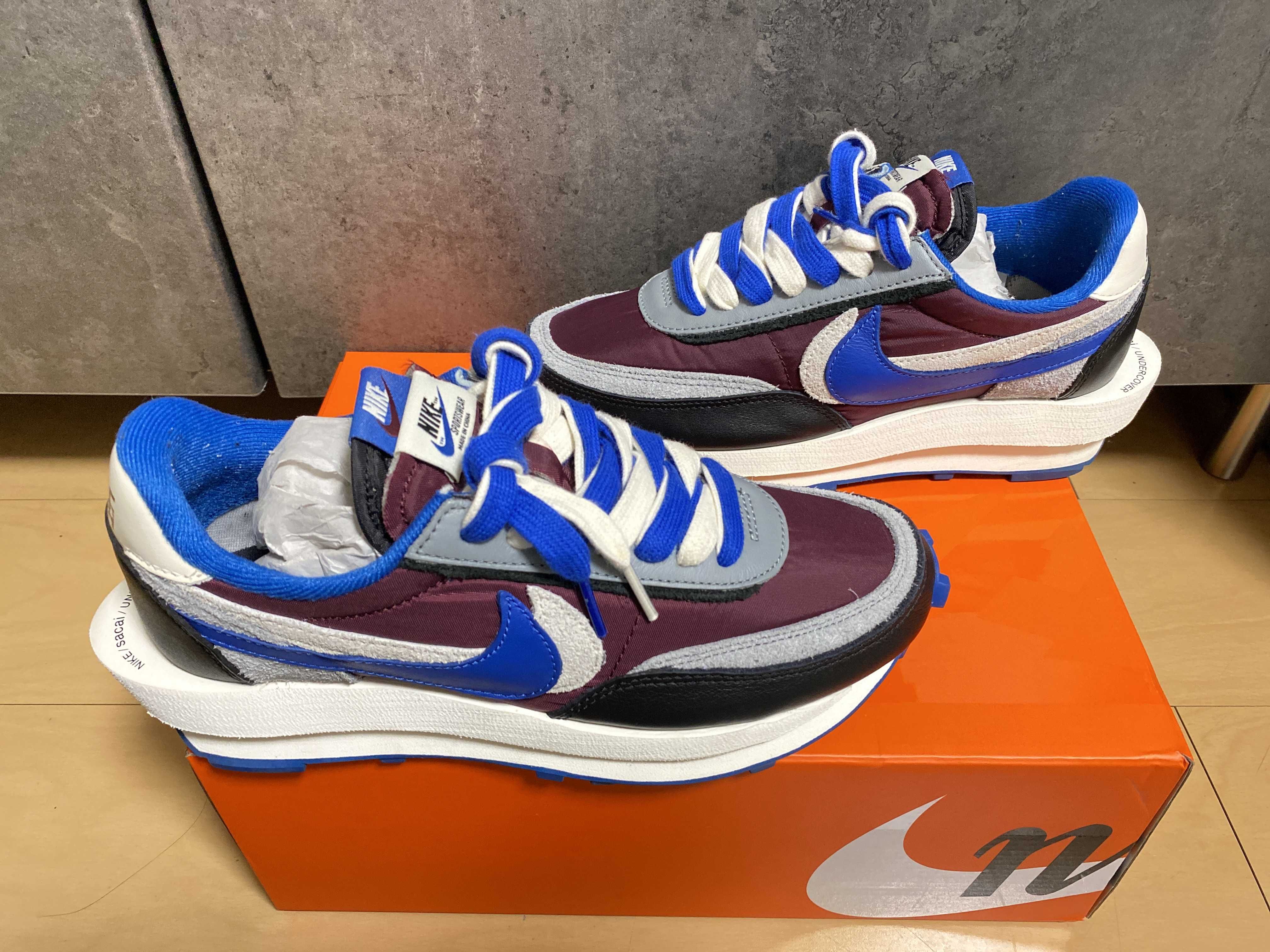 UNDERCOVER × sacai × Nike LD Waffle "Night Maroon/Pale Ivory-Ground Grey-Team Royal"