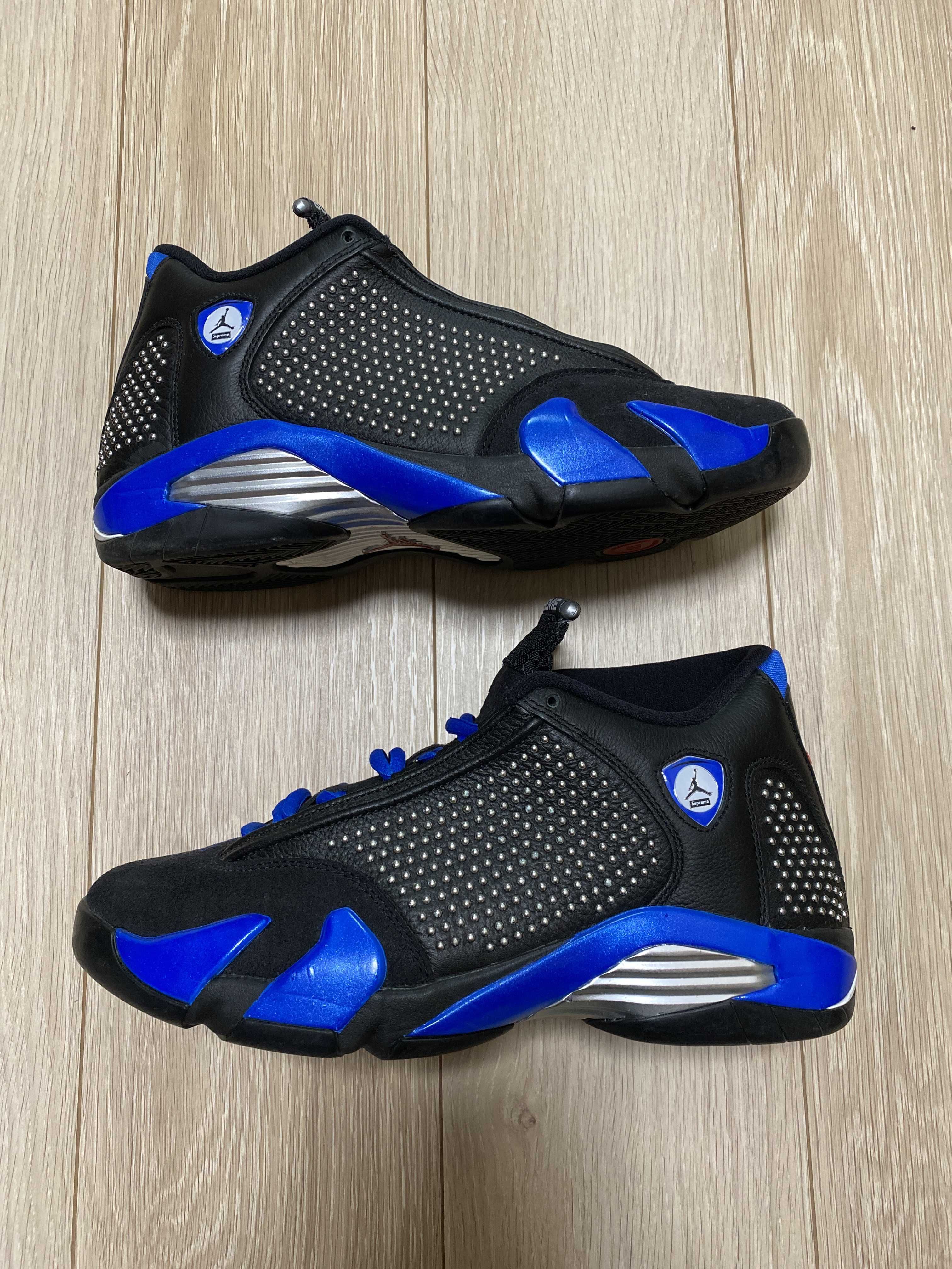 Supreme × Nike Air Jordan 14 Retro "Black/Varsity Royal/Chrome"
