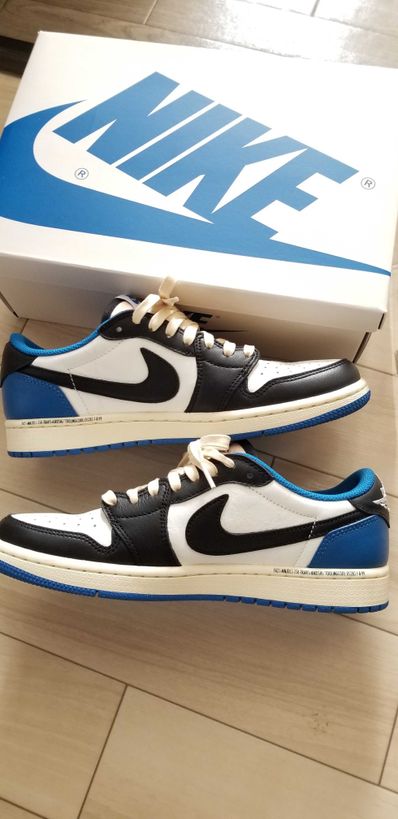 Travis Scott × fragment design × Nike Air Jordan 1 Low OG SP "Military Blue"