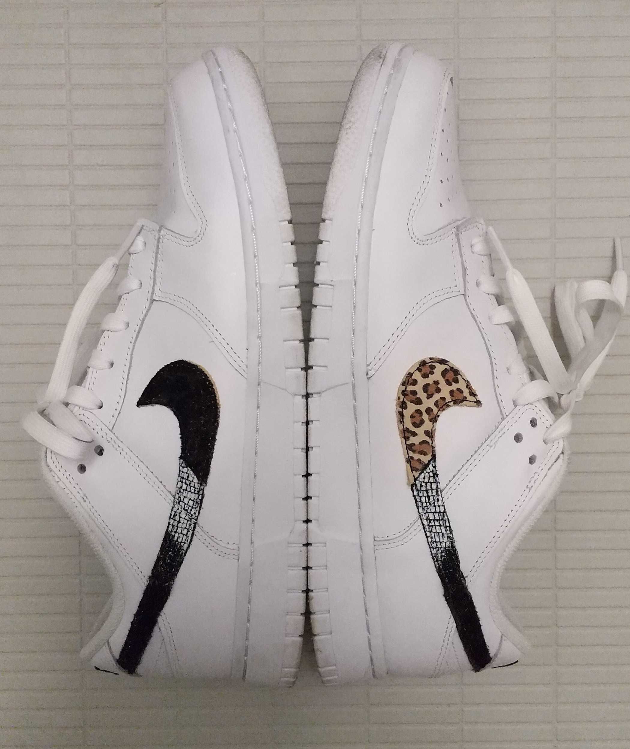 Nike Women's Dunk Low SE "White/Animal Swoosh/Safari"