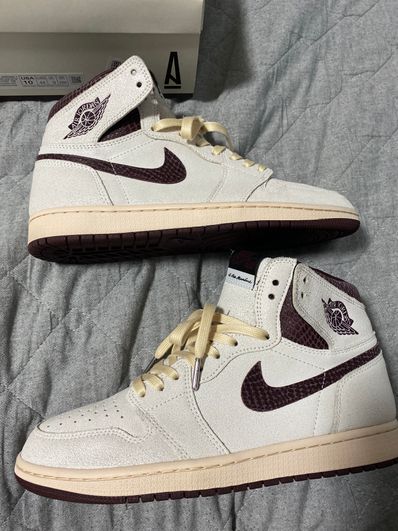 A Ma Maniere × Nike Air Jordan 1 Retro High OG "Sail and Burgundy"