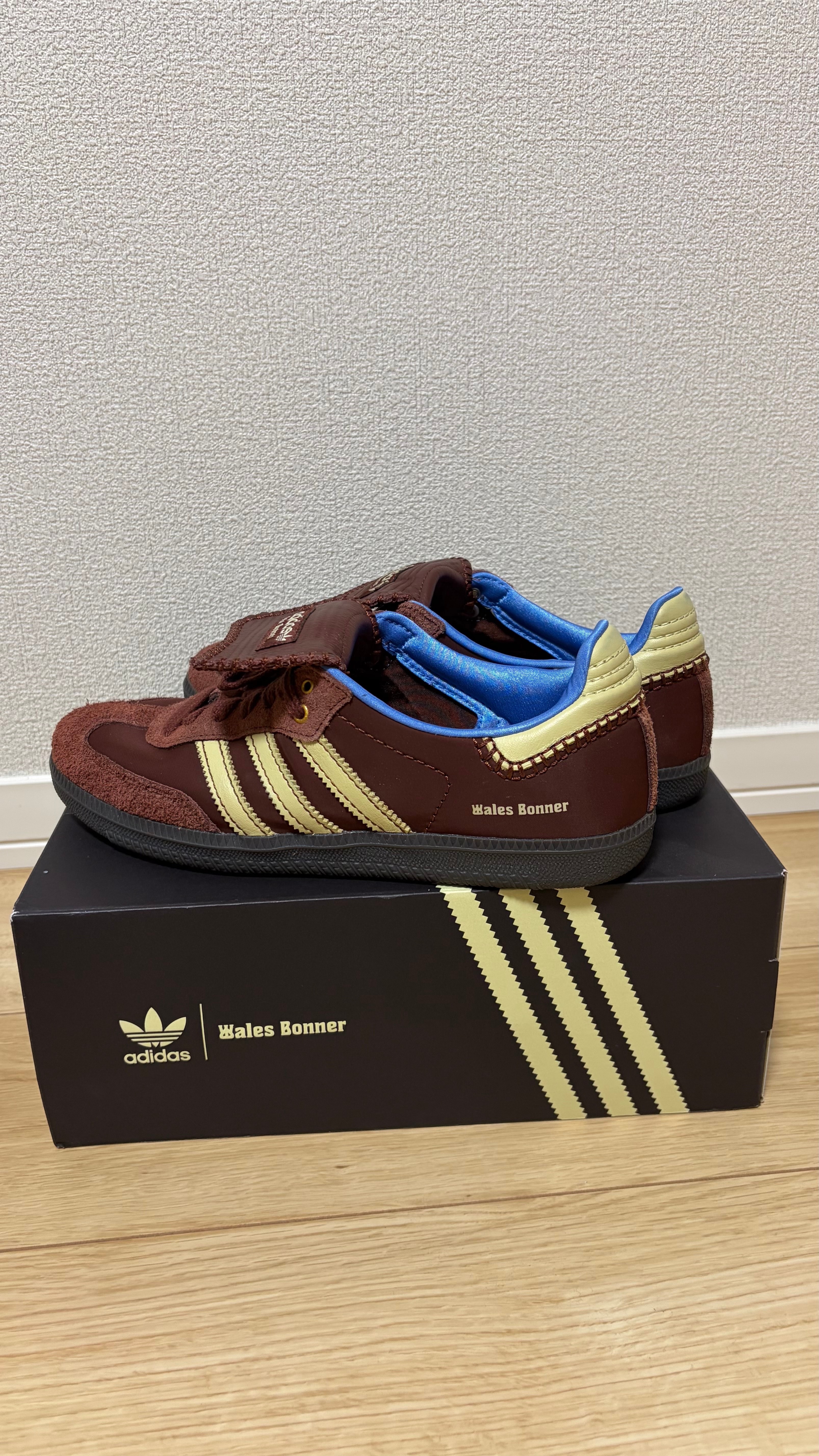 Wales Bonner × adidas Samba Nylon Low "Fox Brown/Sandy Beige/Lucky Blue"