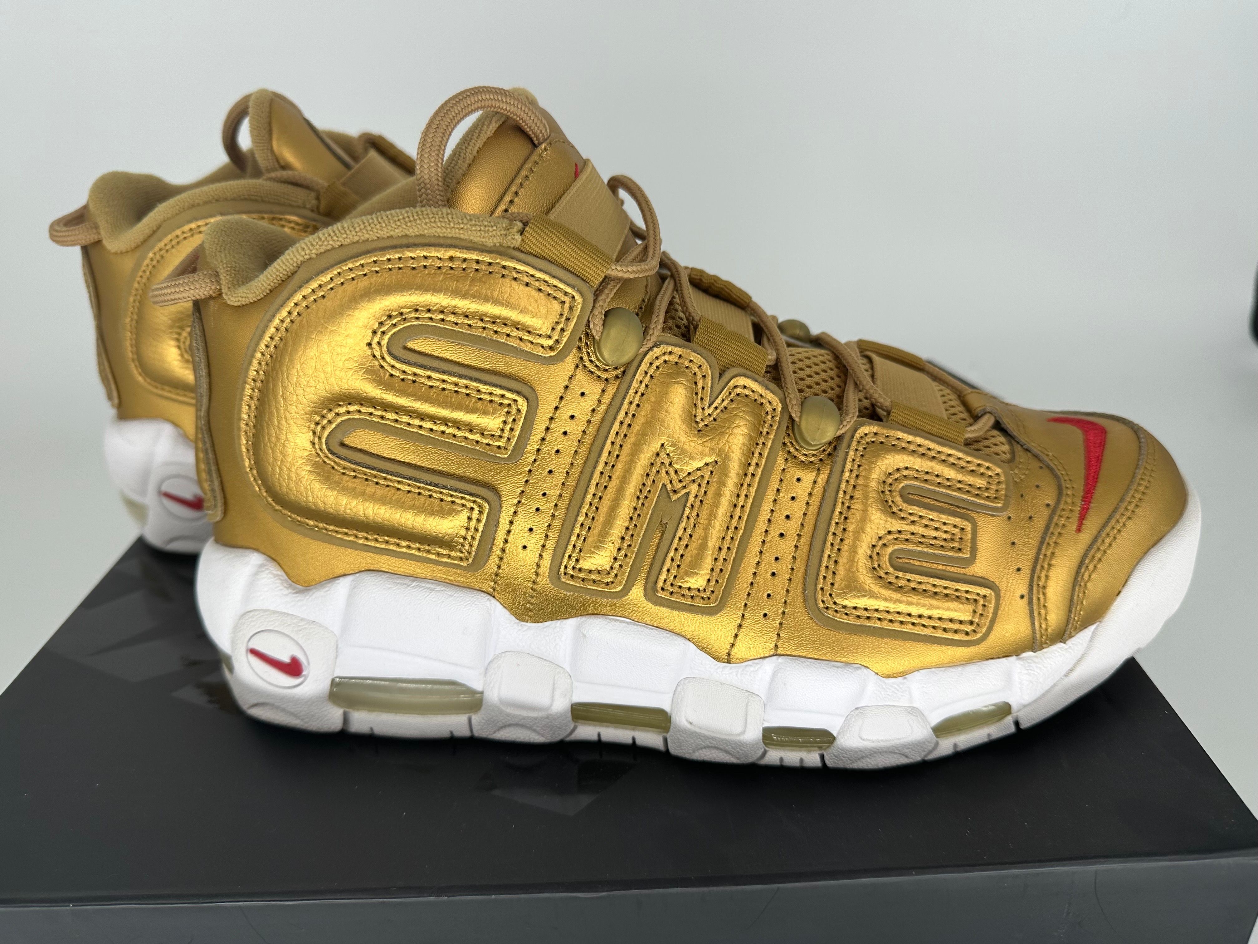 Supreme × Nike Air More Uptempo "Metallic Gold"