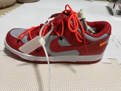 Off-White × Nike Dunk Low "University Red/Wolf Grey"