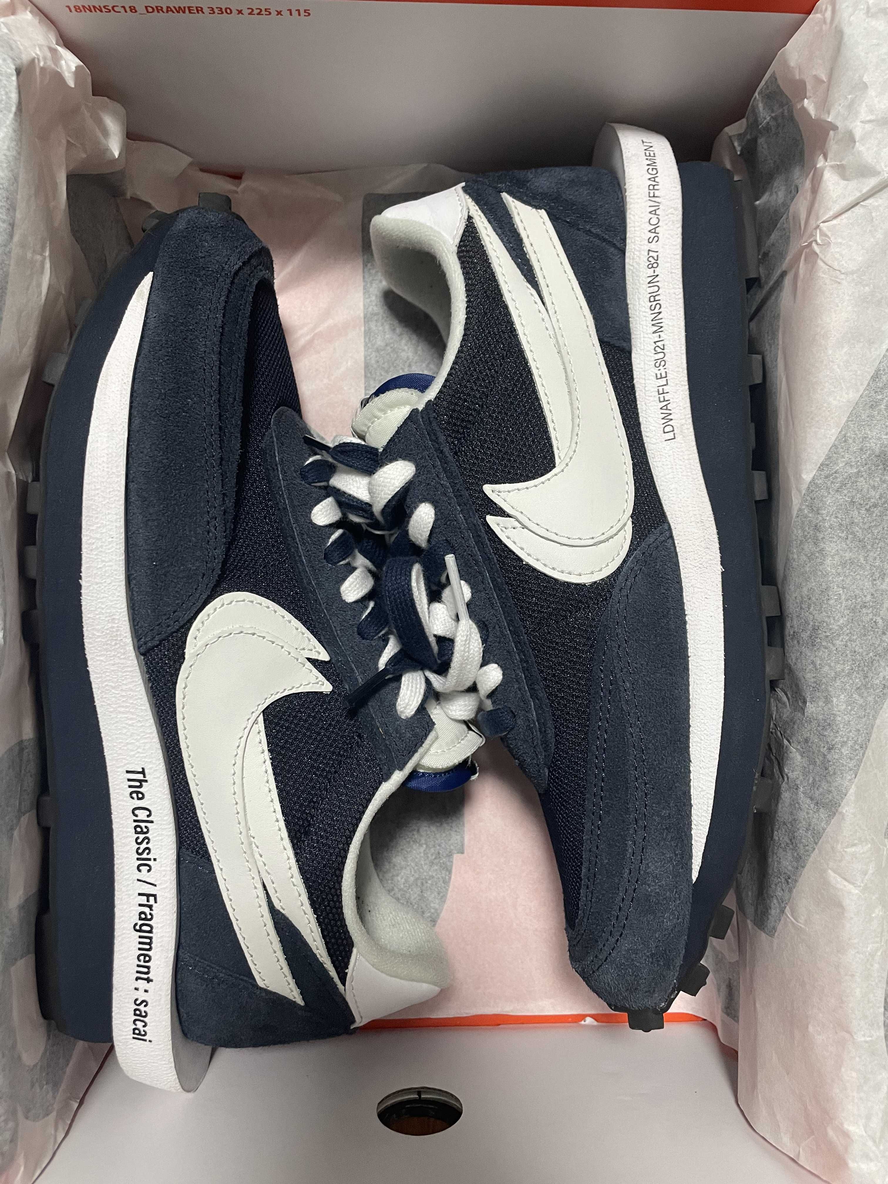 Fragment × sacai × Nike LD Waffle "Blackended Blue"