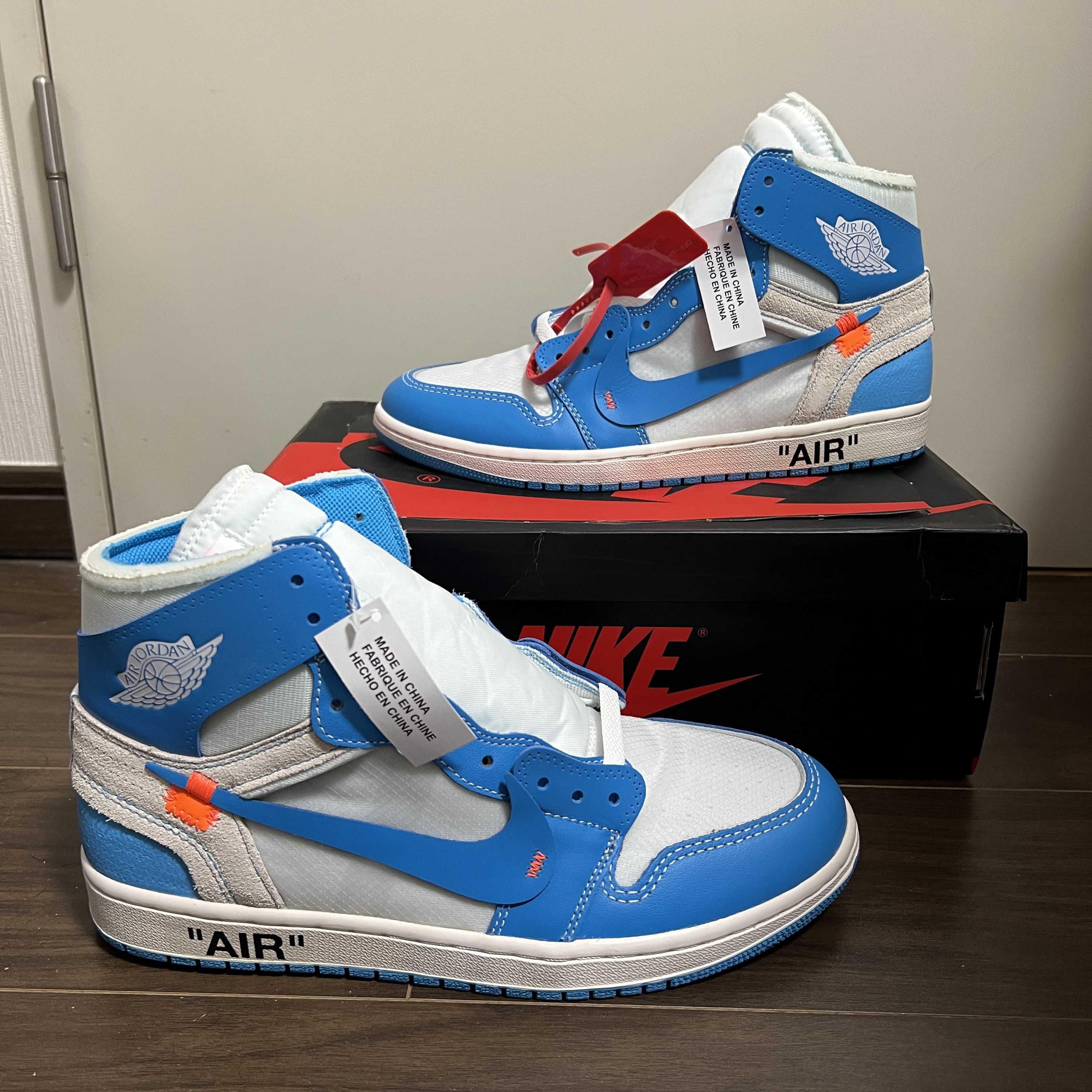 Off-White × Nike Air Jordan 1 High UNC "White/Dark Powder Blue"