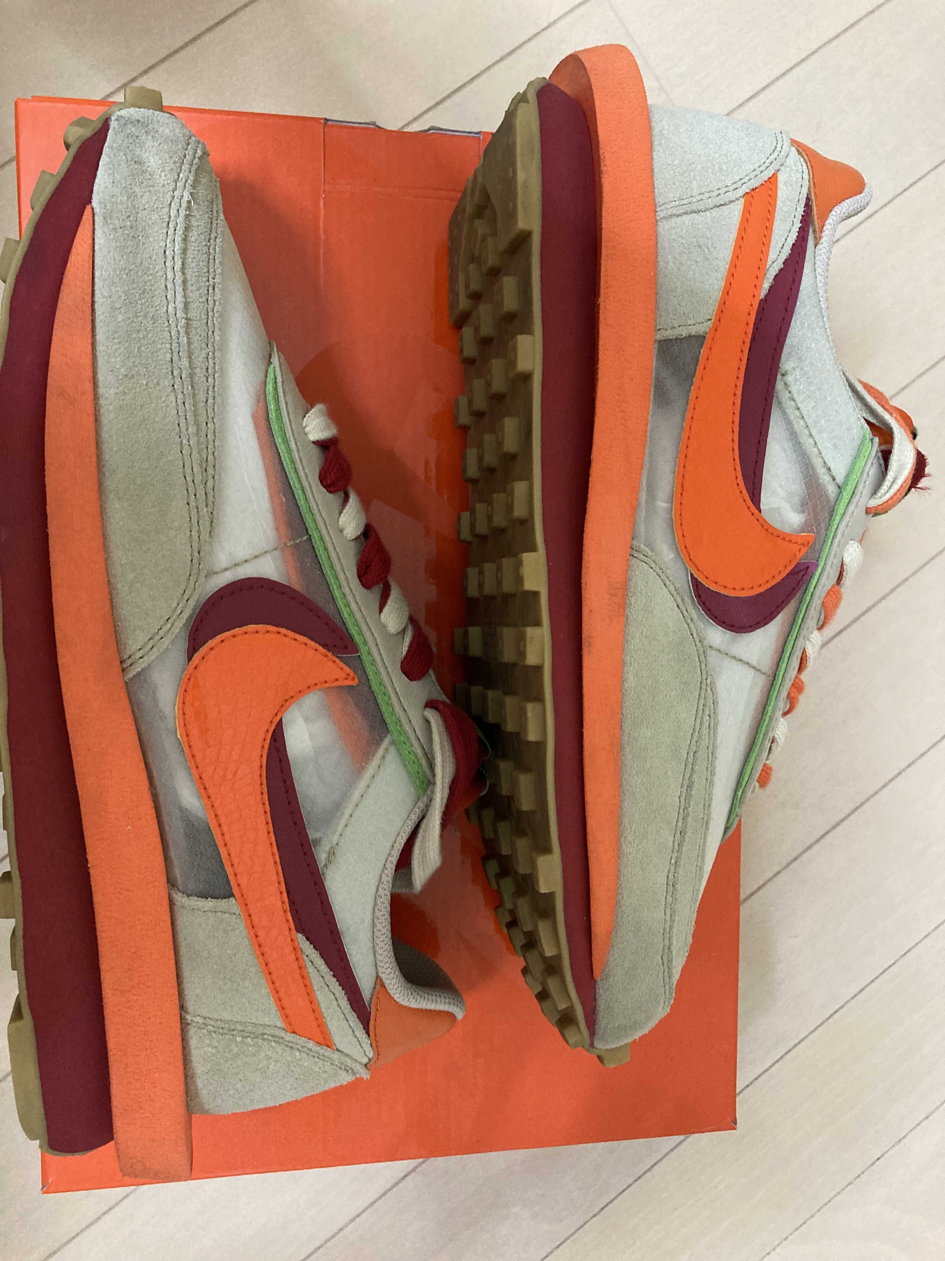 CLOT × Sacai × Nike LD Waffle "Orange Blaze"