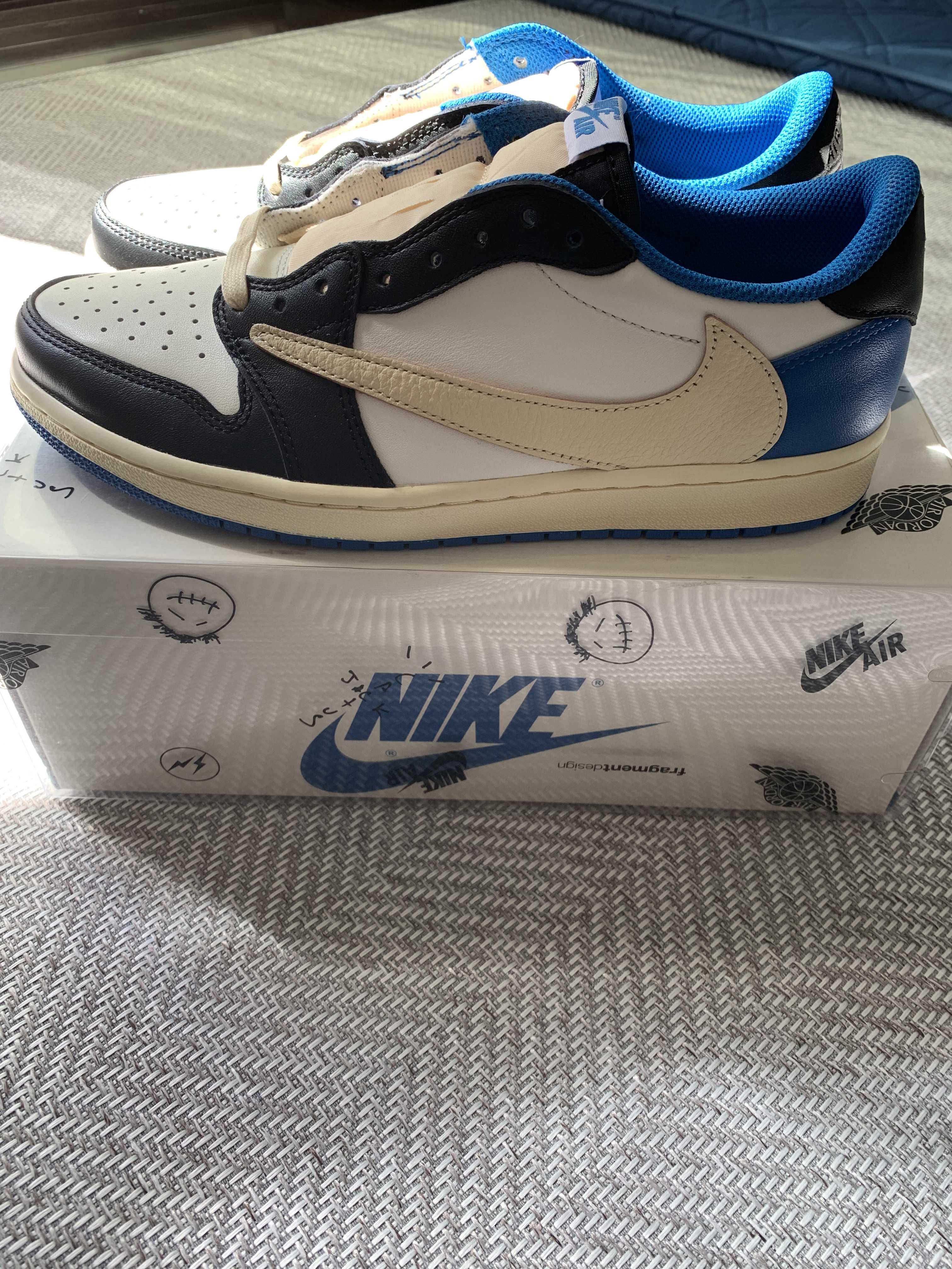 Travis Scott × fragment design × Nike Air Jordan 1 Low OG SP "Military Blue"