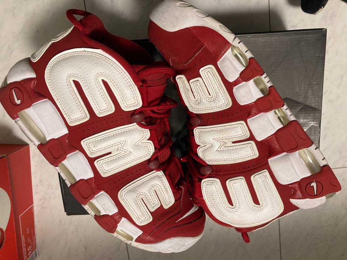 Supreme × Nike Air More Uptempo "White/Red"
