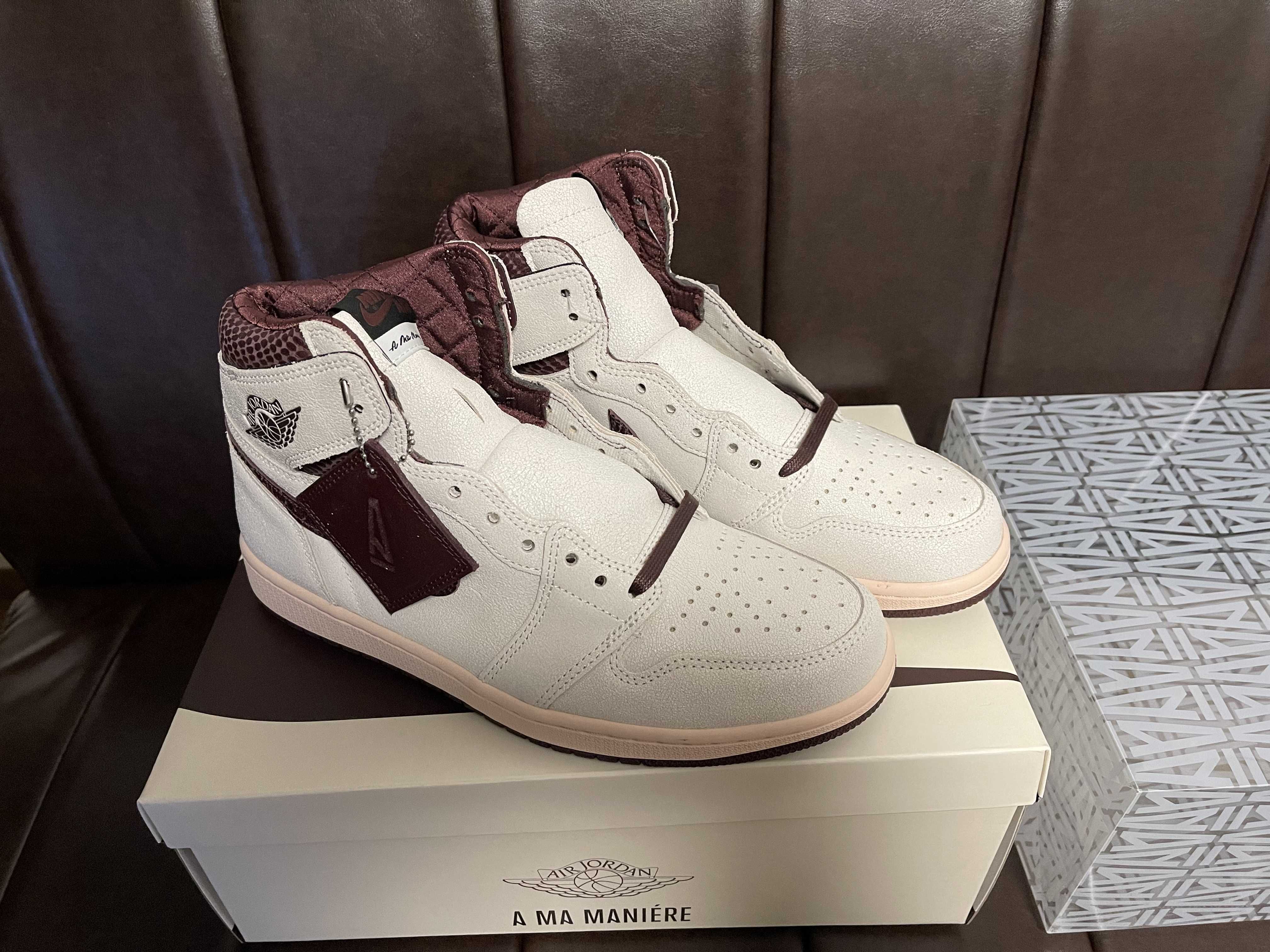 A Ma Maniere × Nike Air Jordan 1 Retro High OG "Sail and Burgundy"