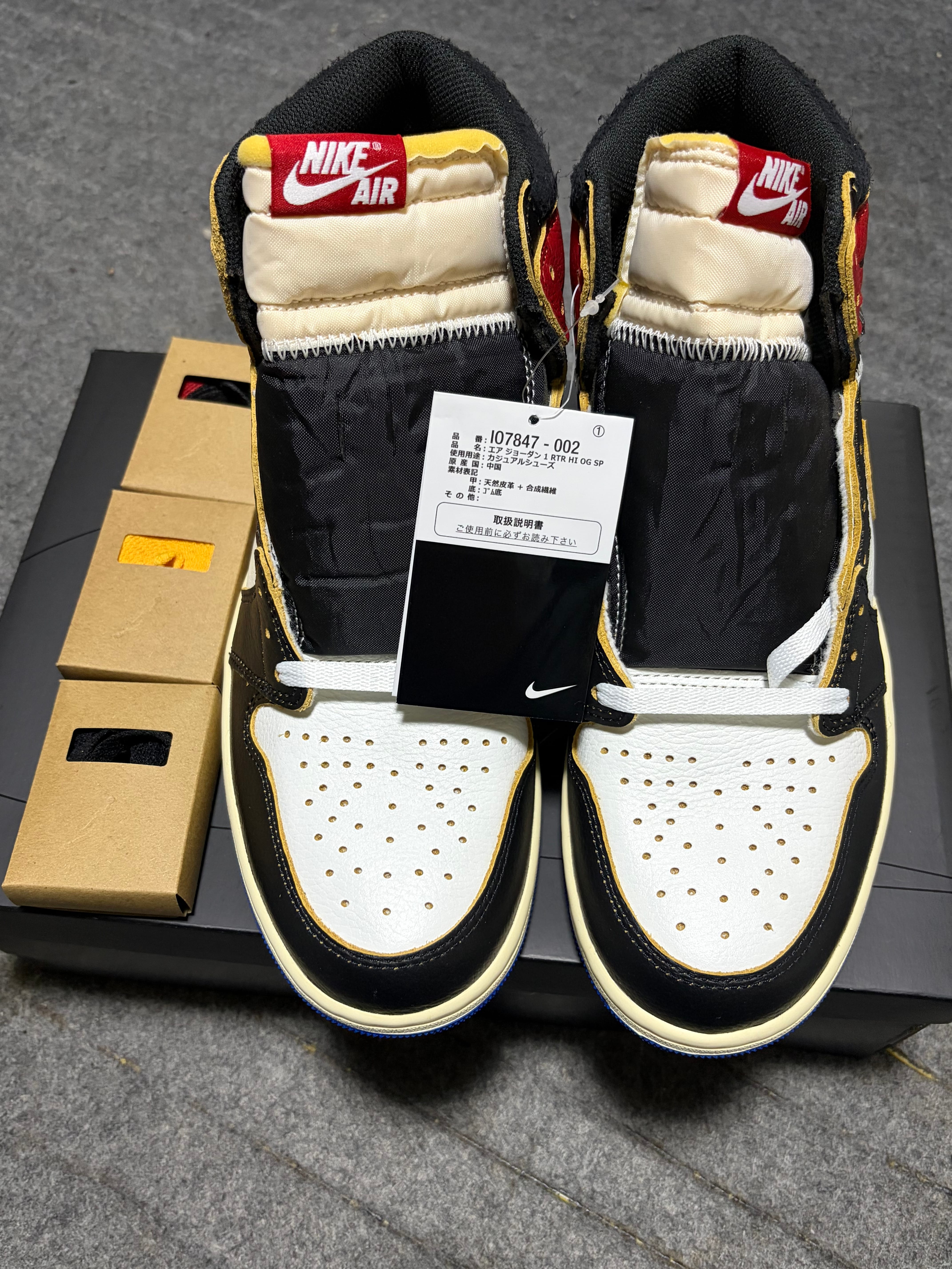 fragment design × UNION × Nike Air Jordan 1 High OG "Black/Varsity Red"