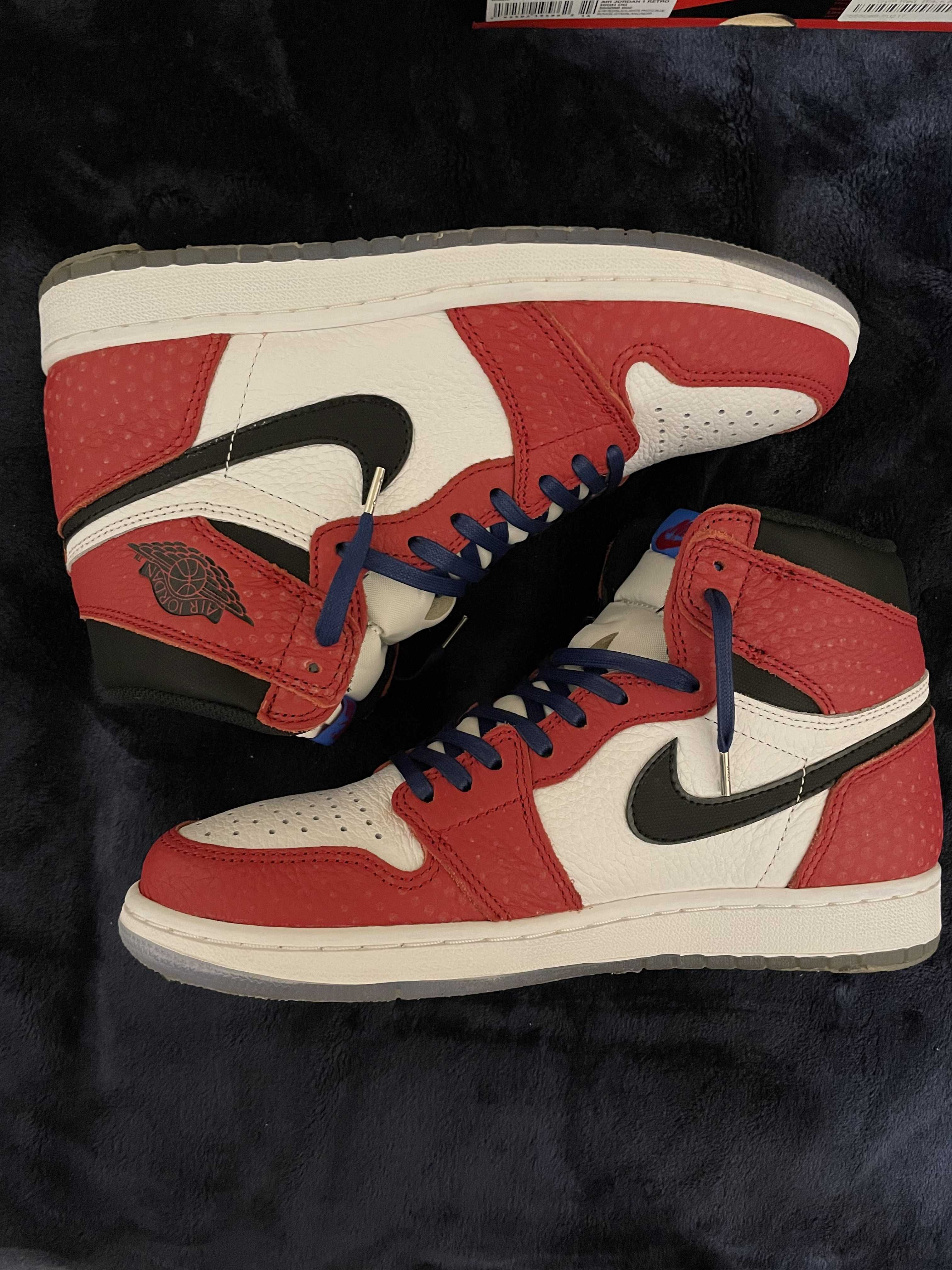 Spiderman × Nike Air Jordan 1 Origin Story "Gym Red/White/Photo Blue/Black"