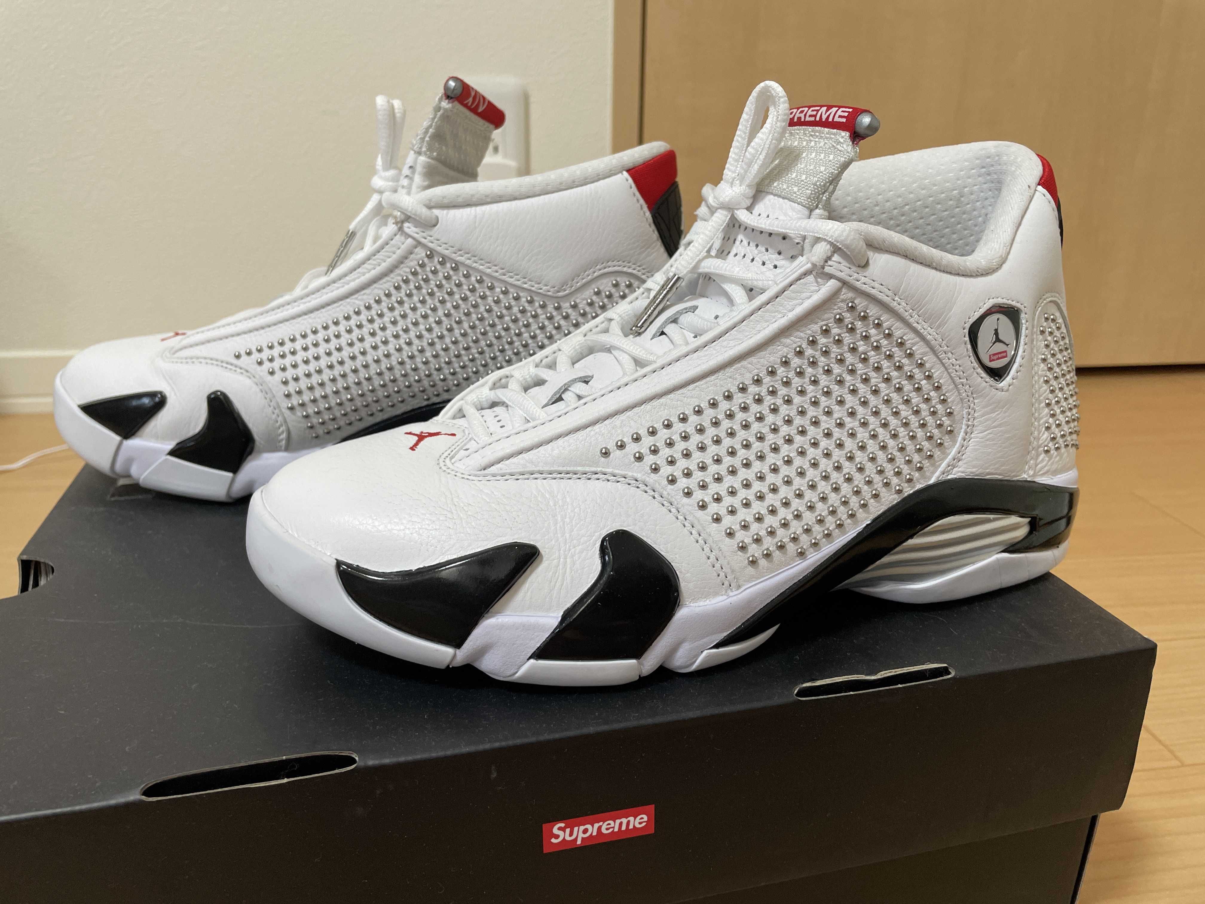 Supreme × Nike Air Jordan 14 Retro "White/University Red"